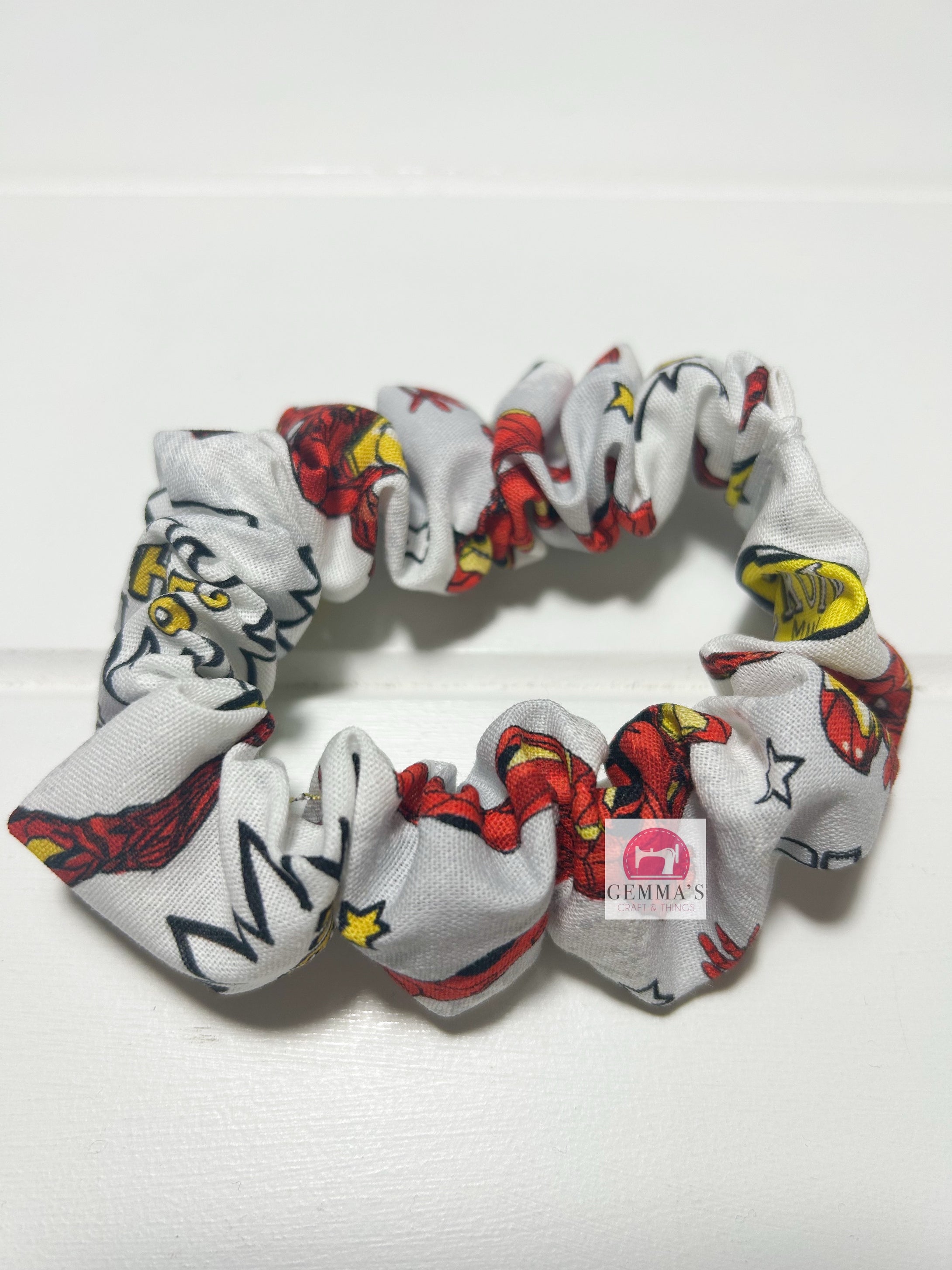 White Superhero Scrunchie