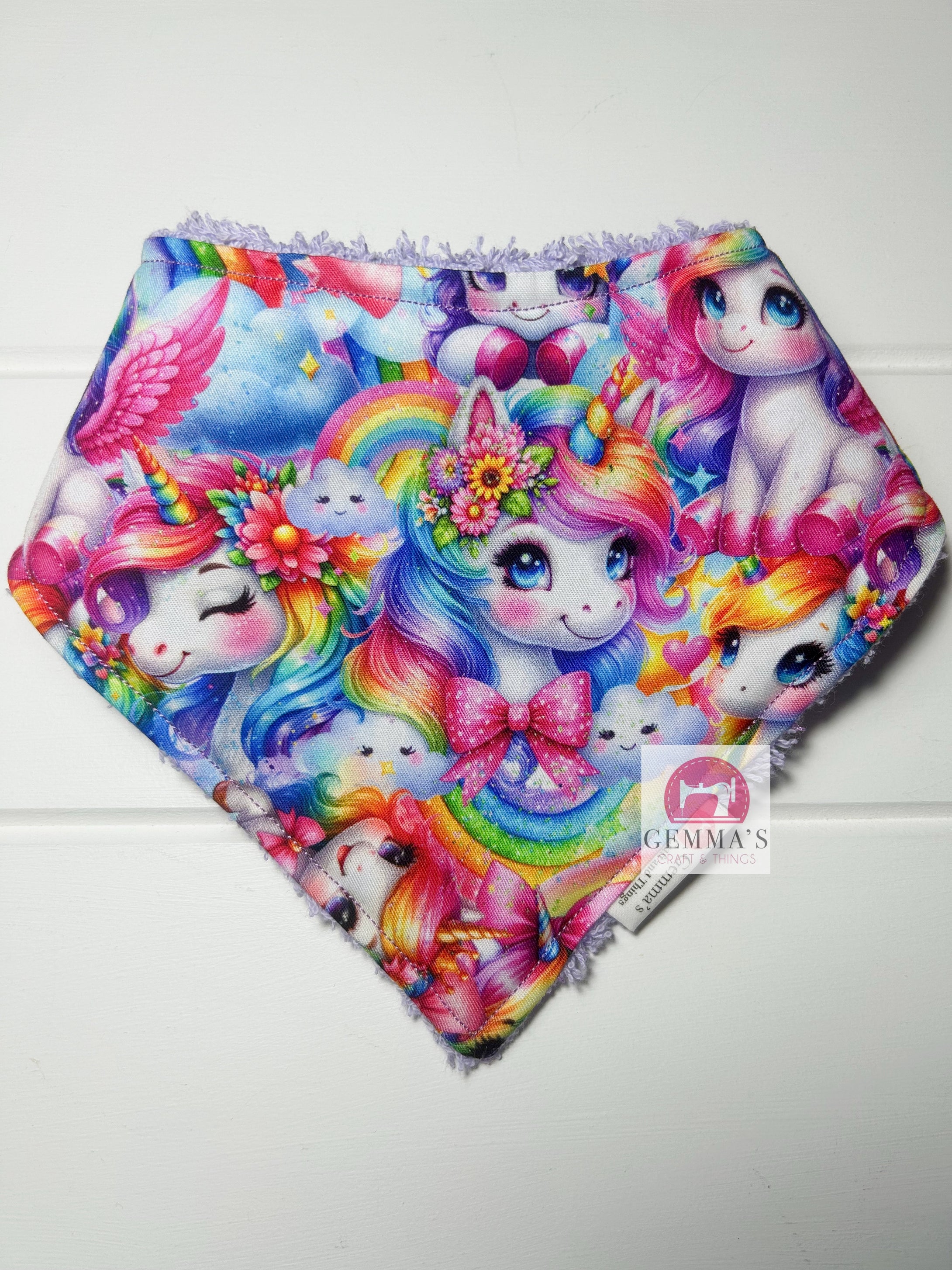 Rainbow Unicorn Bandanna Bib