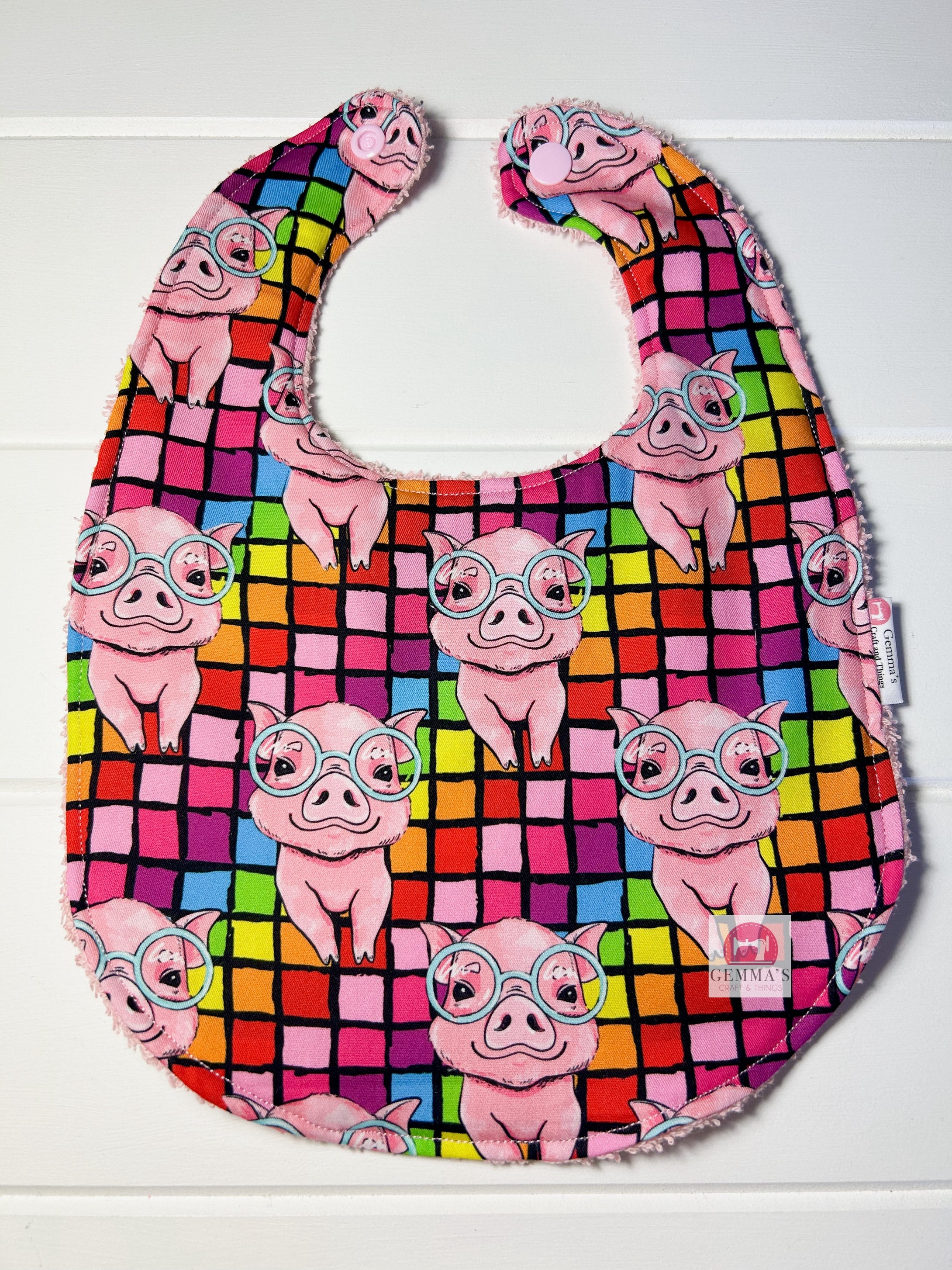 Rainbow Pig Feeding Bib