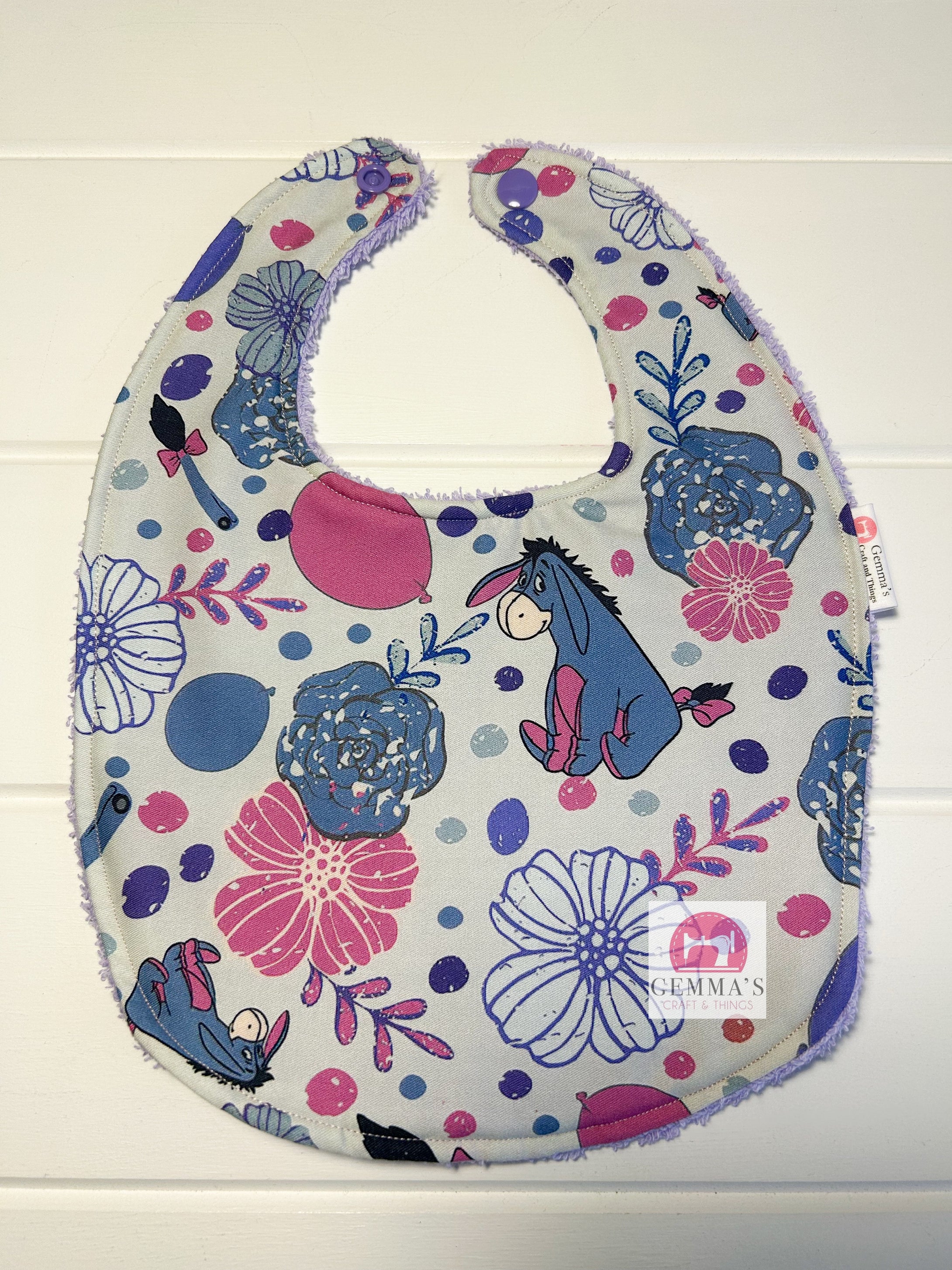 Purple Elephant Feeding Bib