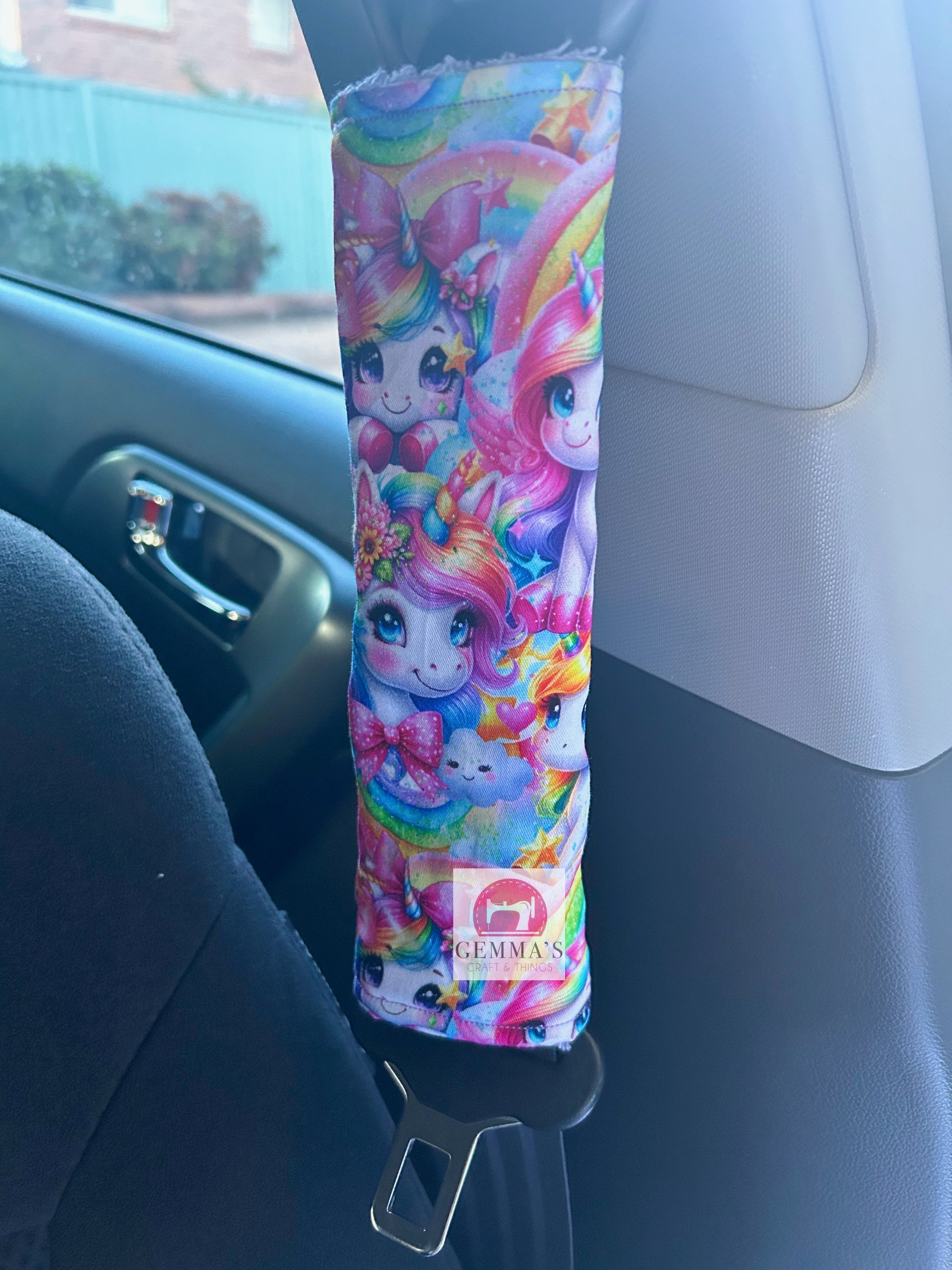 Rainbow Unicorn Seatbelt Cover