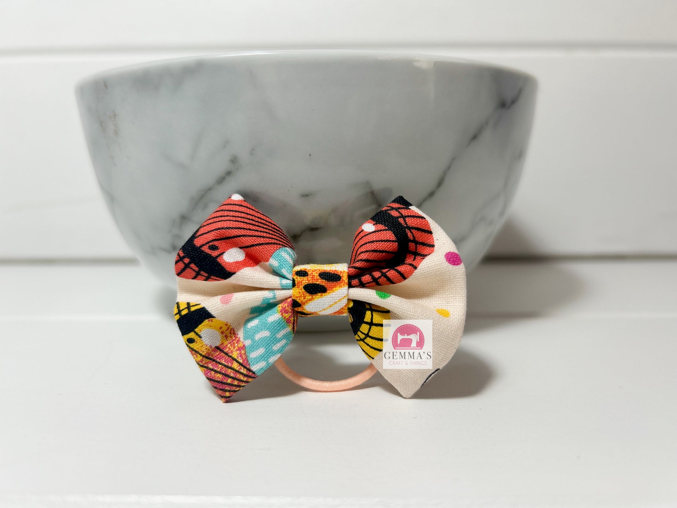 Pink Rainbow Butterfly Small Bow