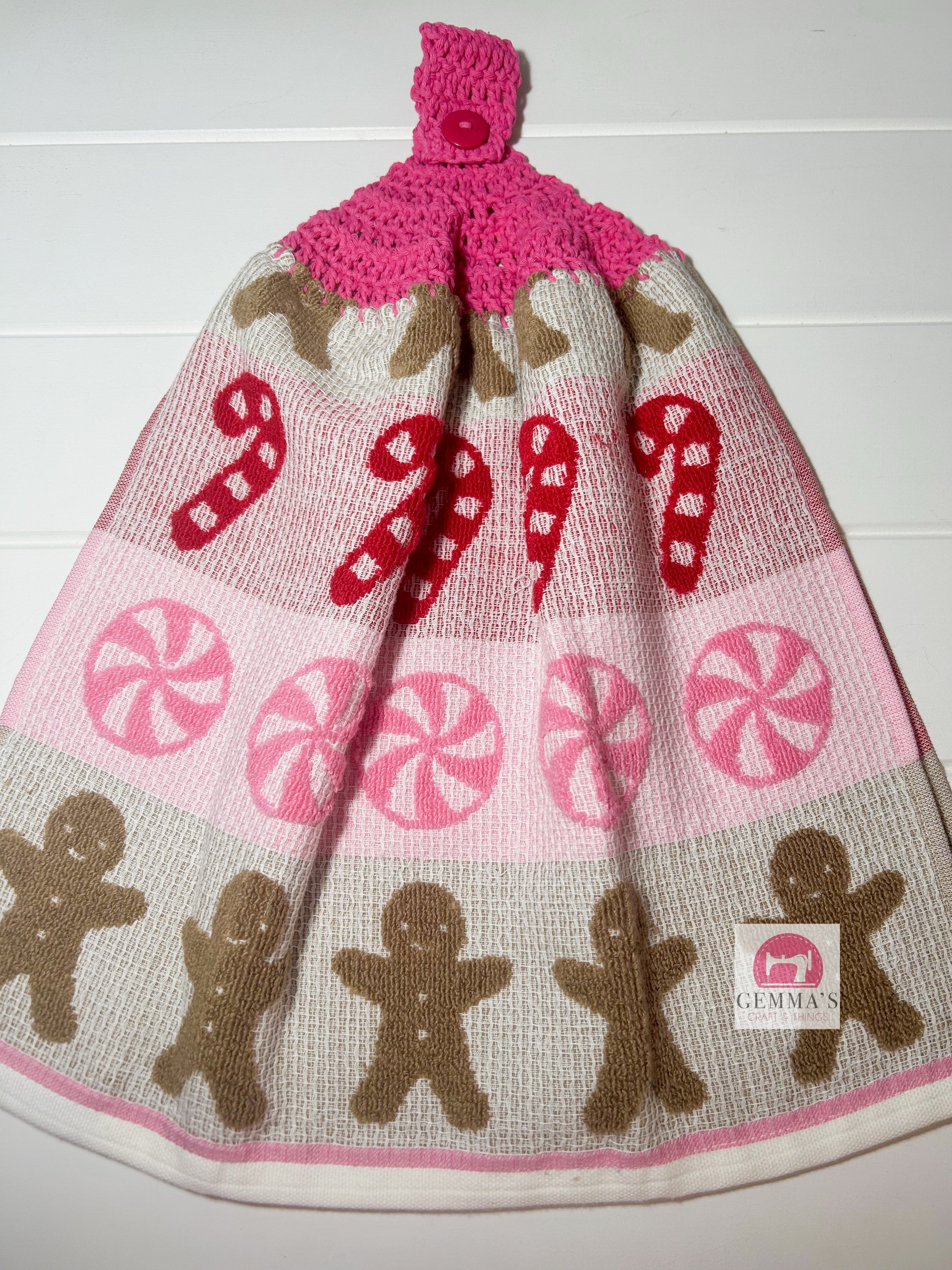 Pink Christmas Tea Towel