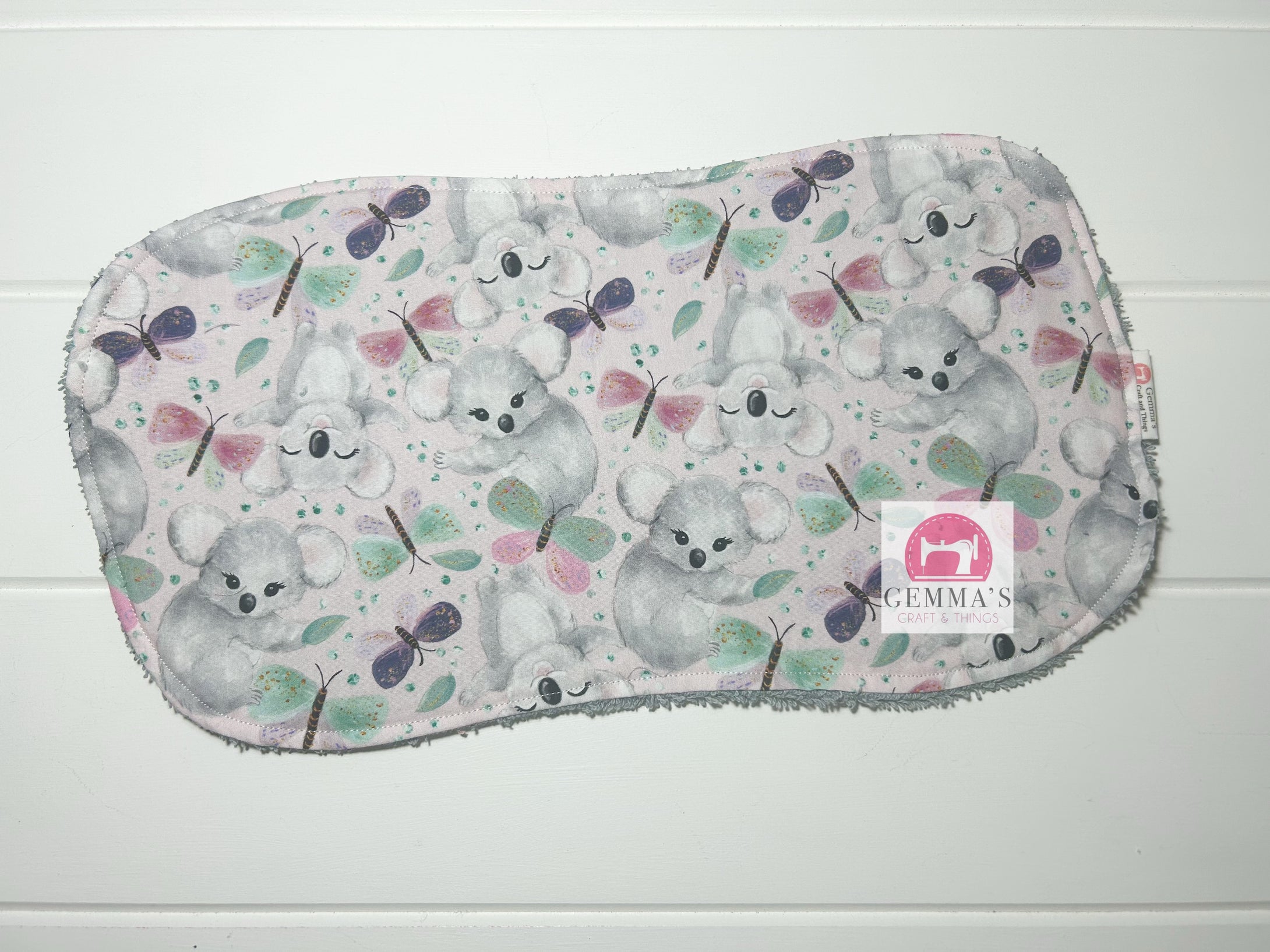 Pink Koala Burp Cloth