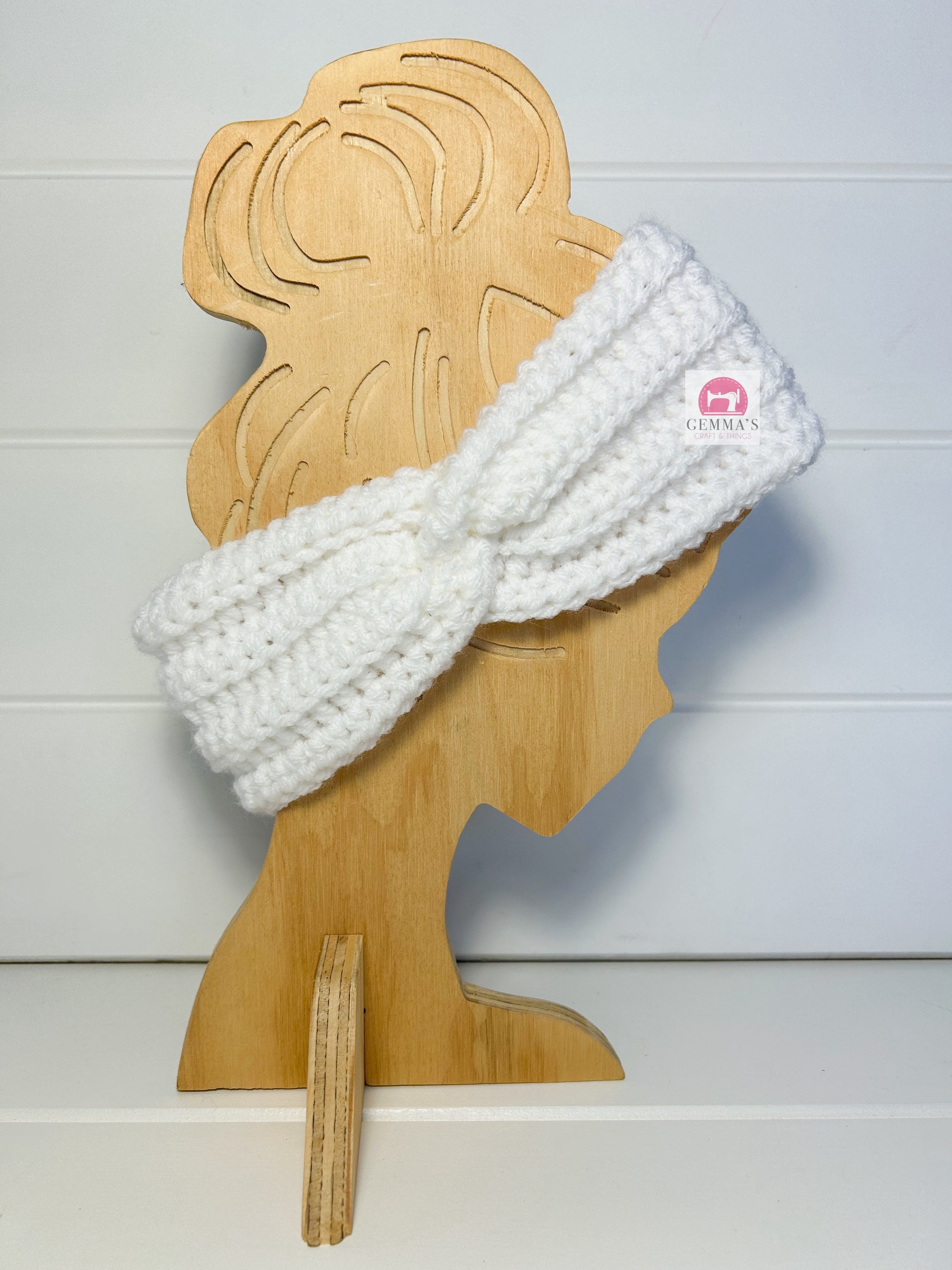 White Ear Warmer Adult Size