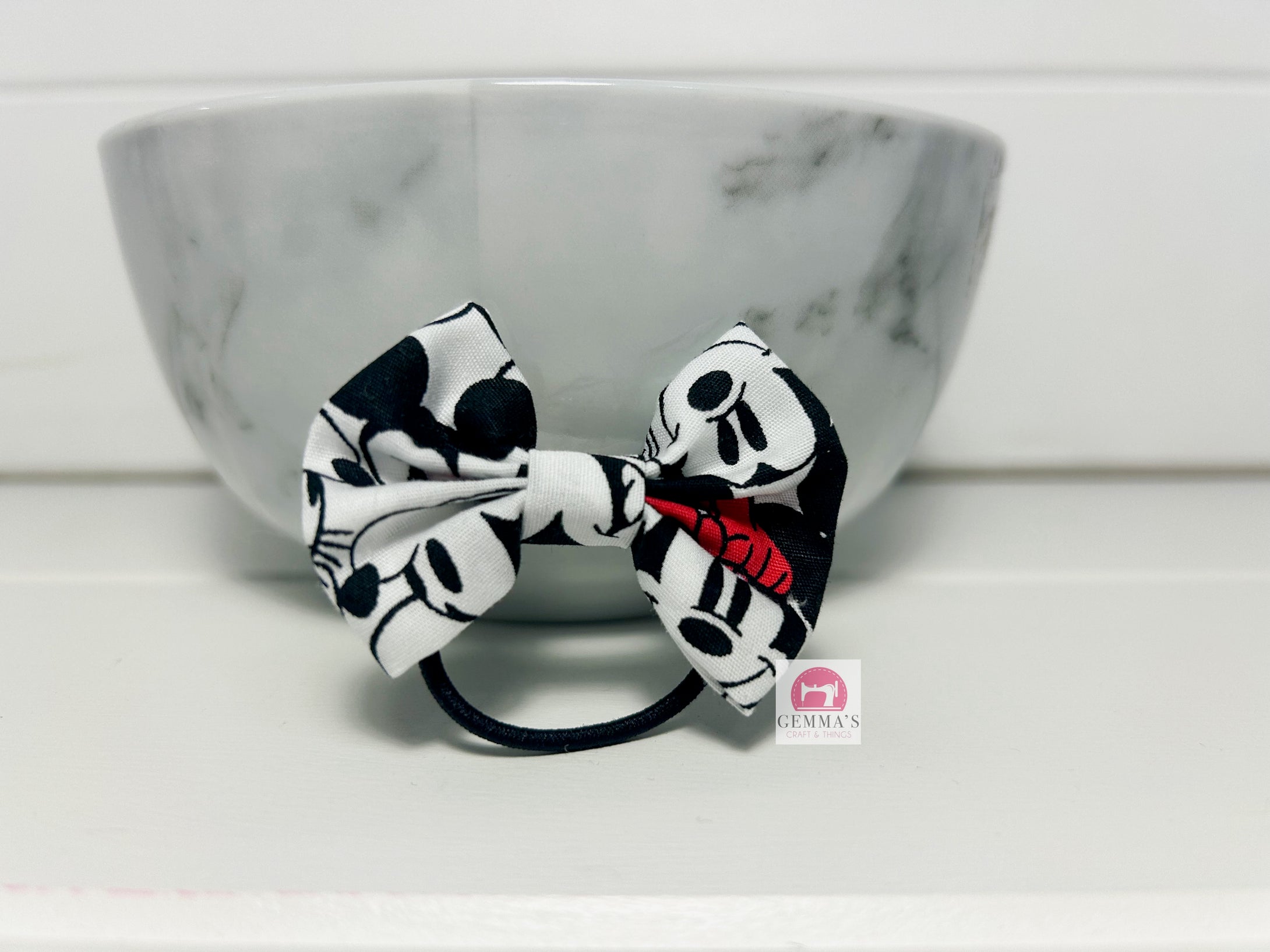 Black and White Mouse Small Bow