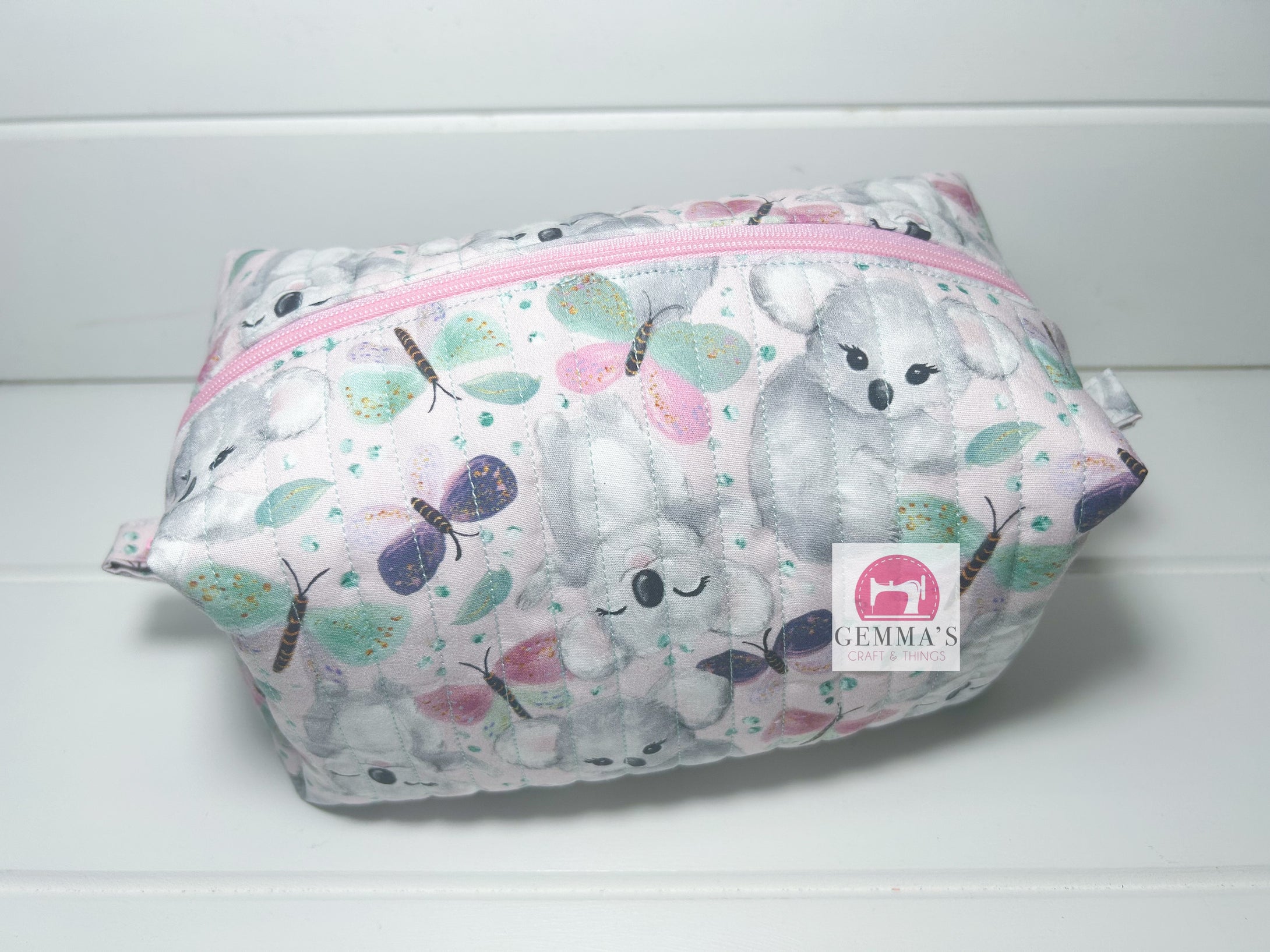 Pink Koala Quilted Pouch