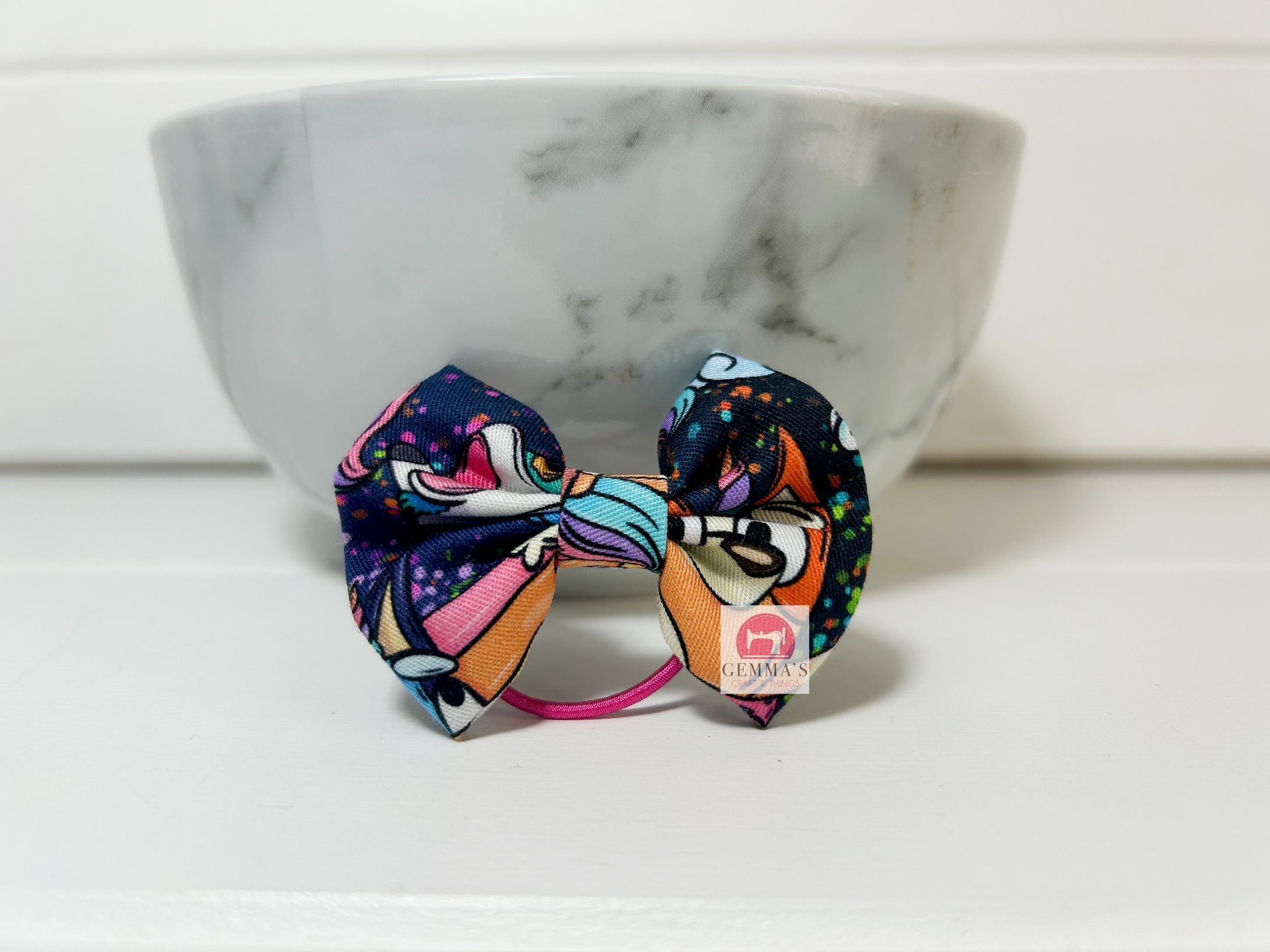 Rainbow Dog Small Bow
