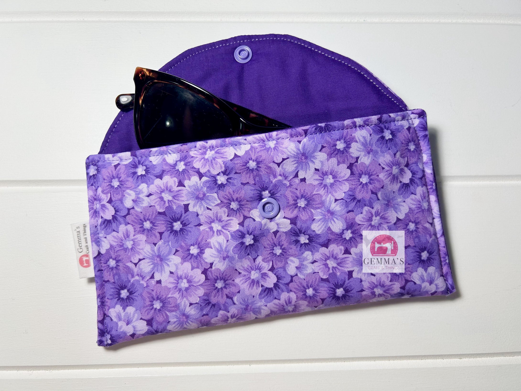 Purple Daisy Glasses Case