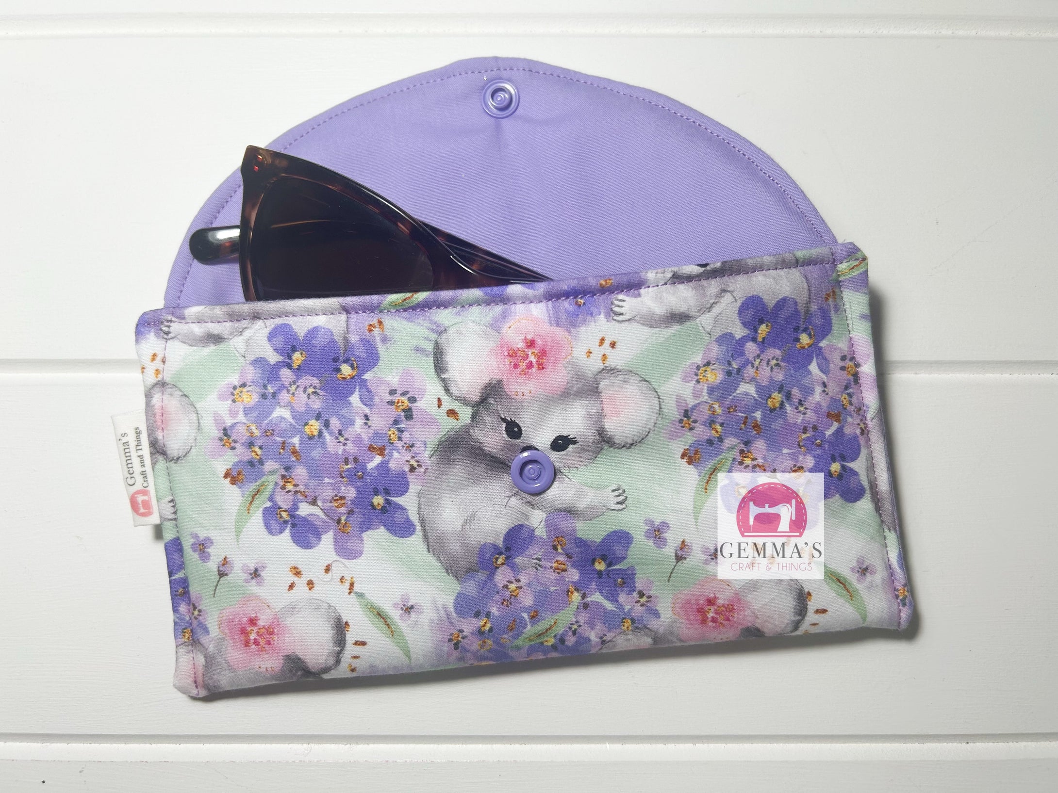 Purple Koala Glasses Case