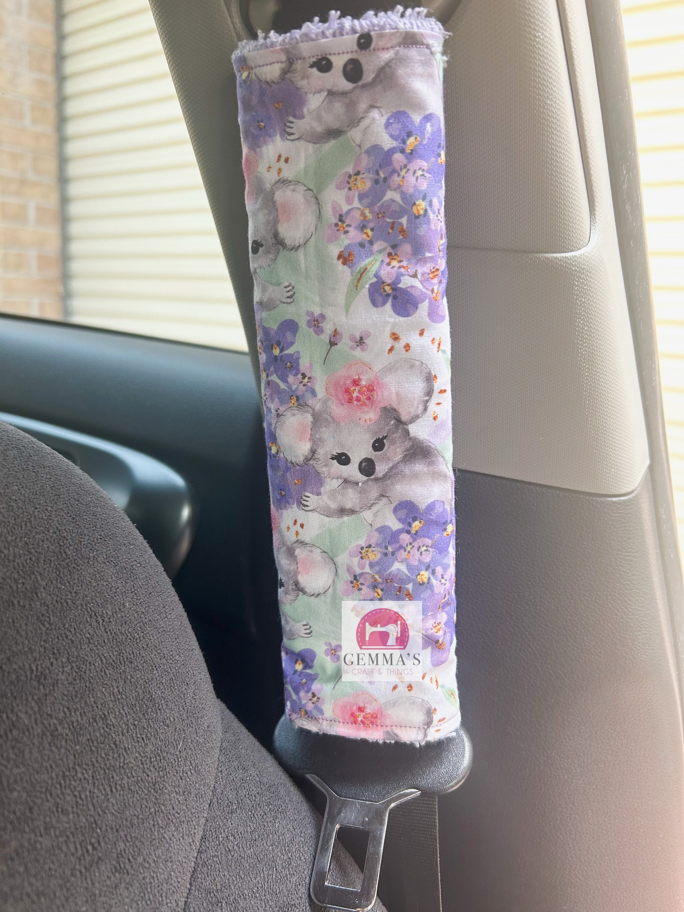 Purple Koala Seatbelt Cover