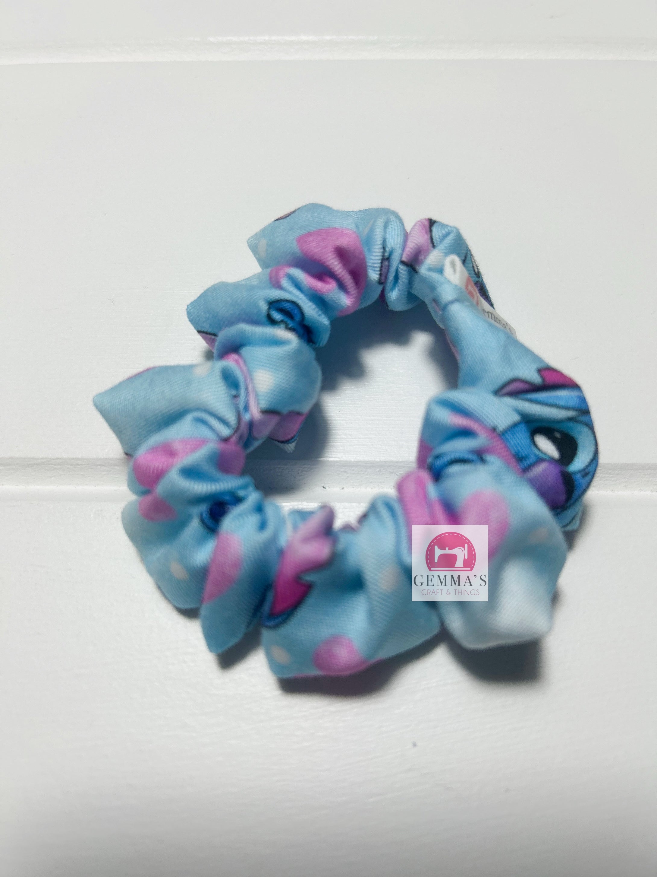 Blue Alien Heart Mini Scrunchies