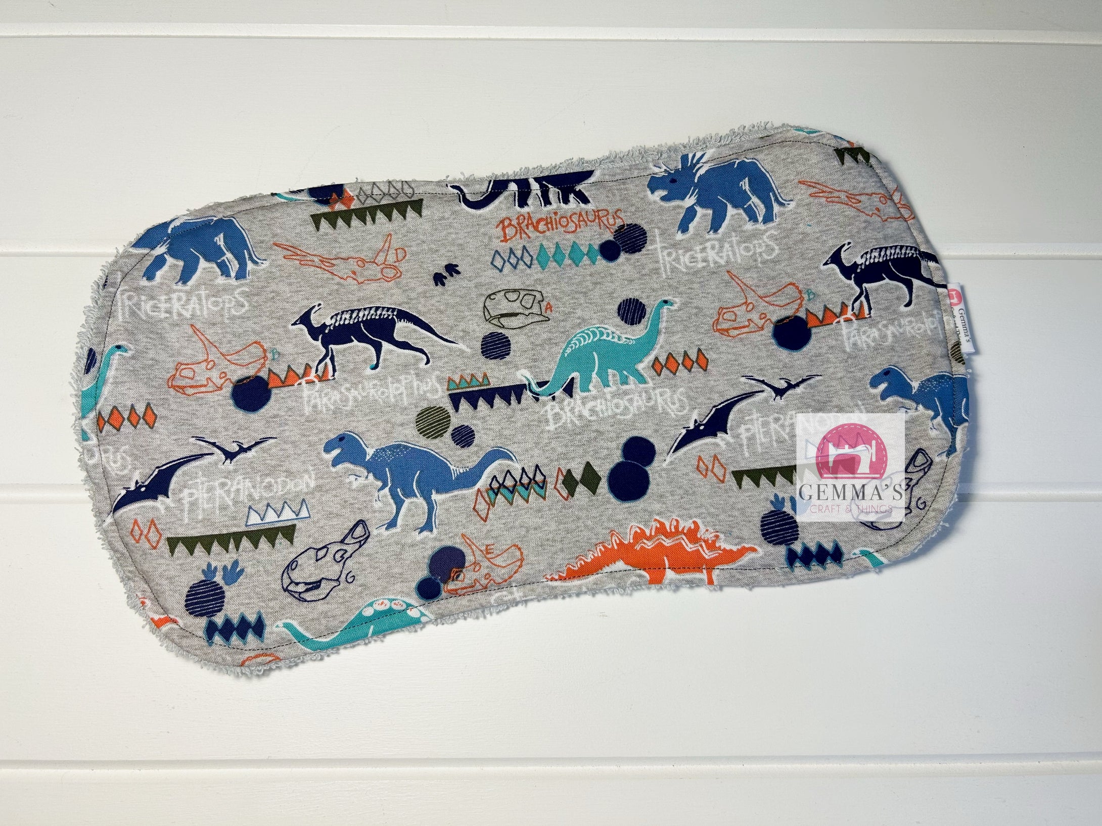 Orange Dinosaur Burp Cloth