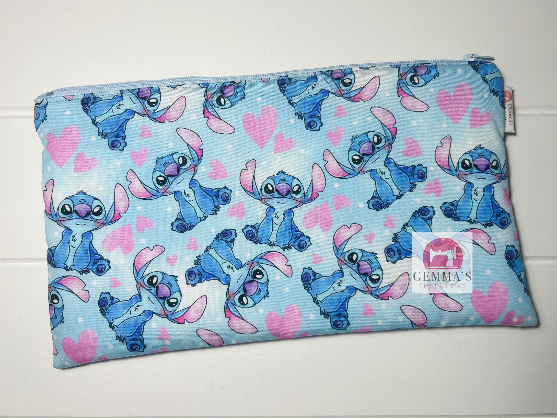 Blue Alien Heart Pencil Case