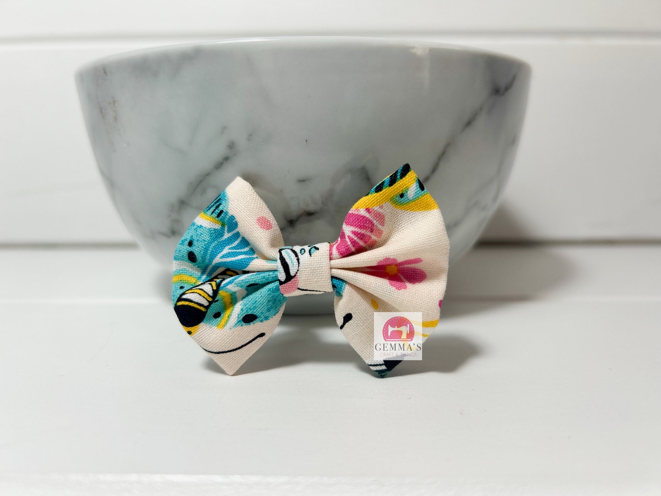 Pink Rainbow Butterfly Small Bow