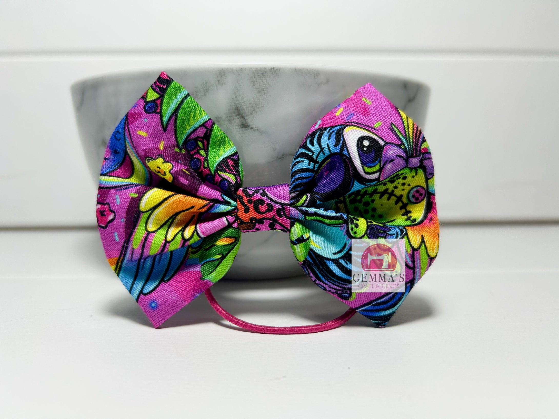Pink Alien Large Bow
