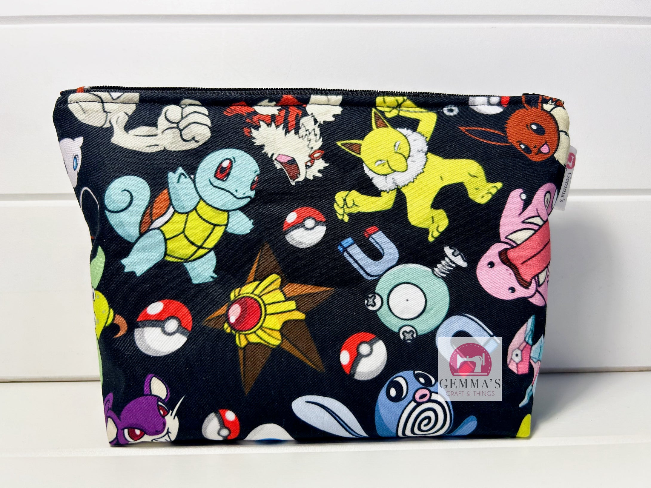 Black Catch Them All Zip Up Pouch