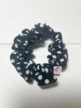 Load image into Gallery viewer, Black Polka Dot Mini Scrunchies
