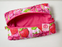Load image into Gallery viewer, Pink Strawberry Quilted Pouch
