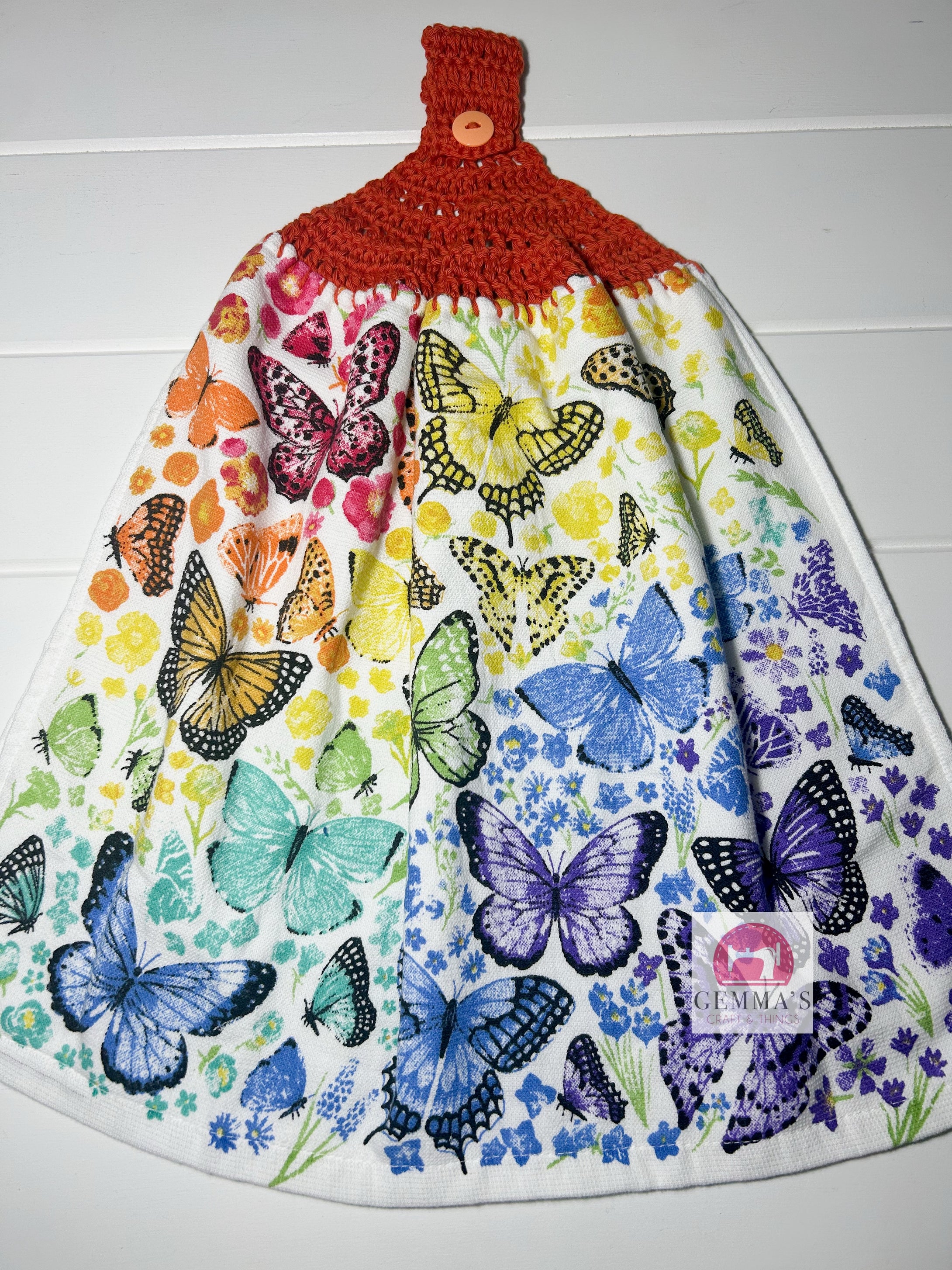Rainbow Butterfly Tea Towel