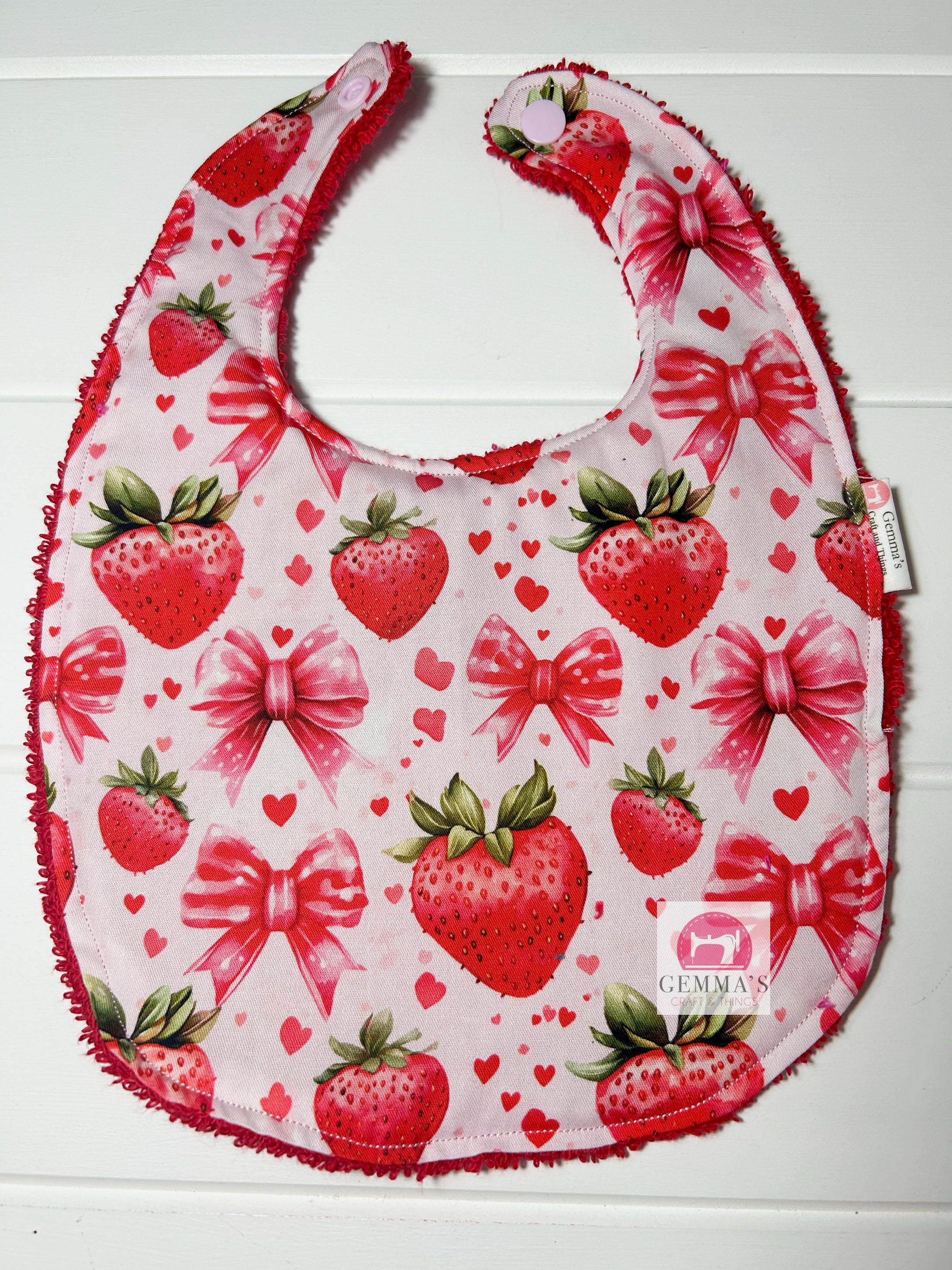 Red Strawberry Feeding Bib