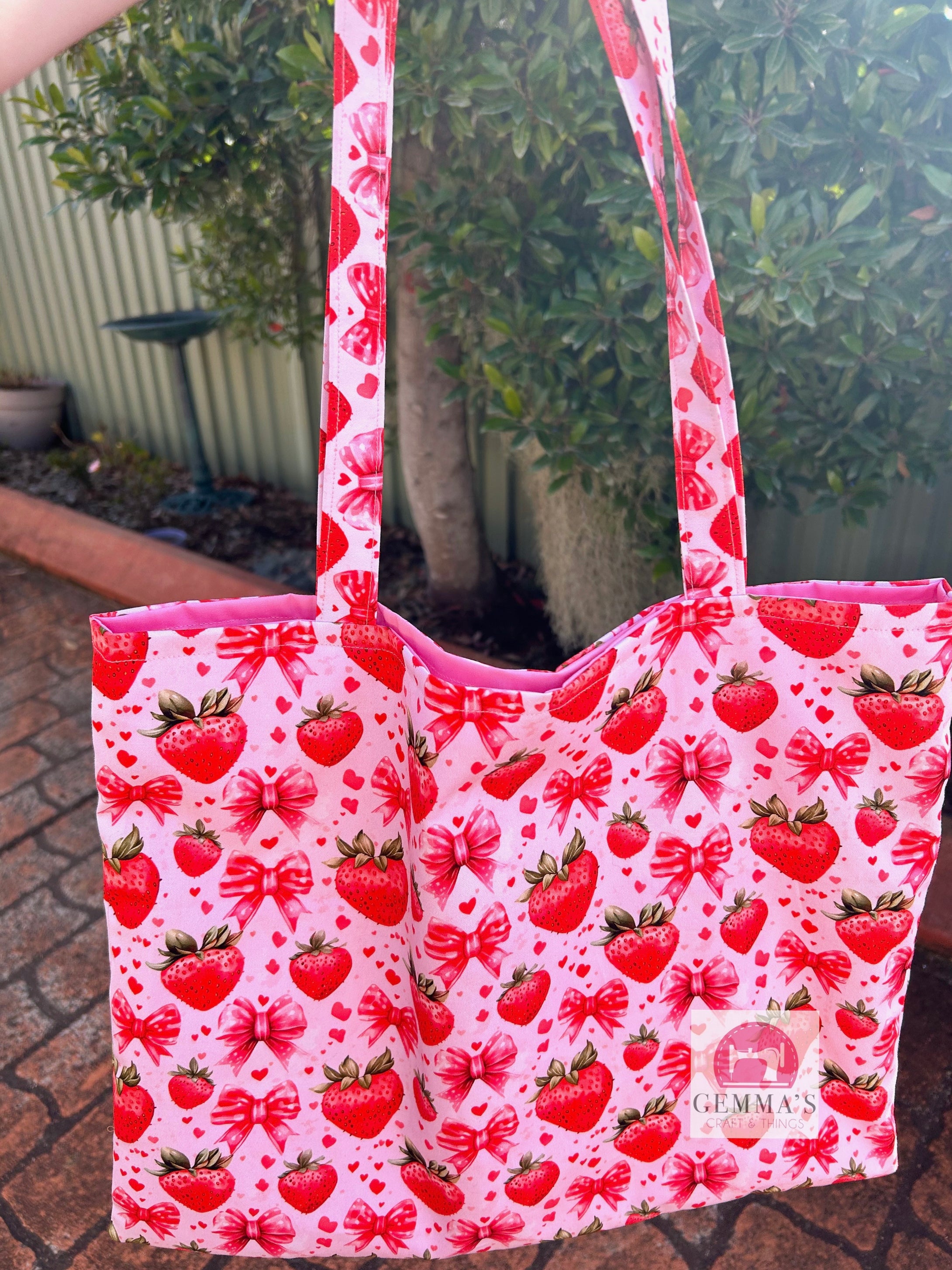 Red Strawberry Shopping Bag