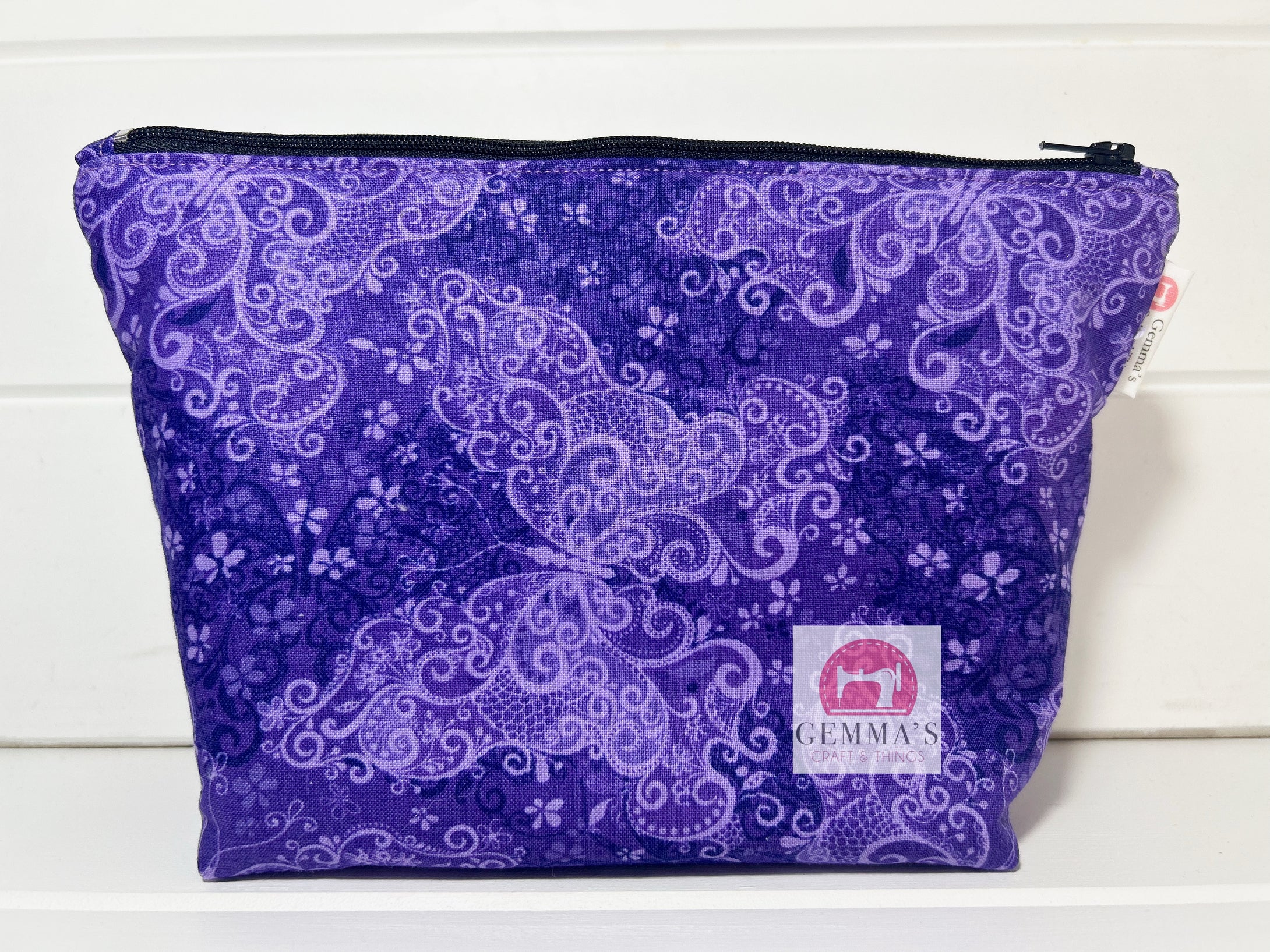 Dark Purple Butterfly Zip Up Pouch