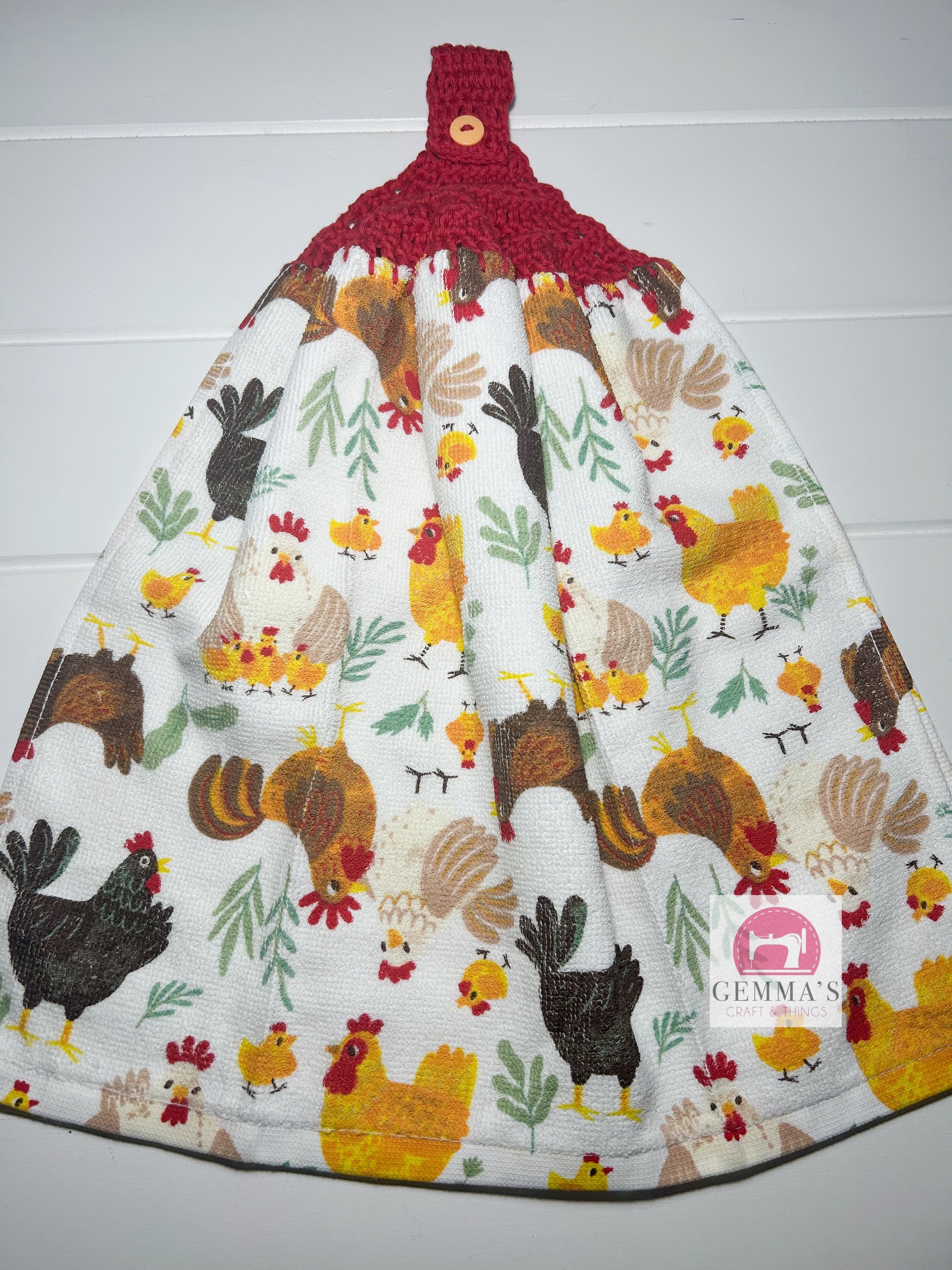 Red Chicken Tea Towel
