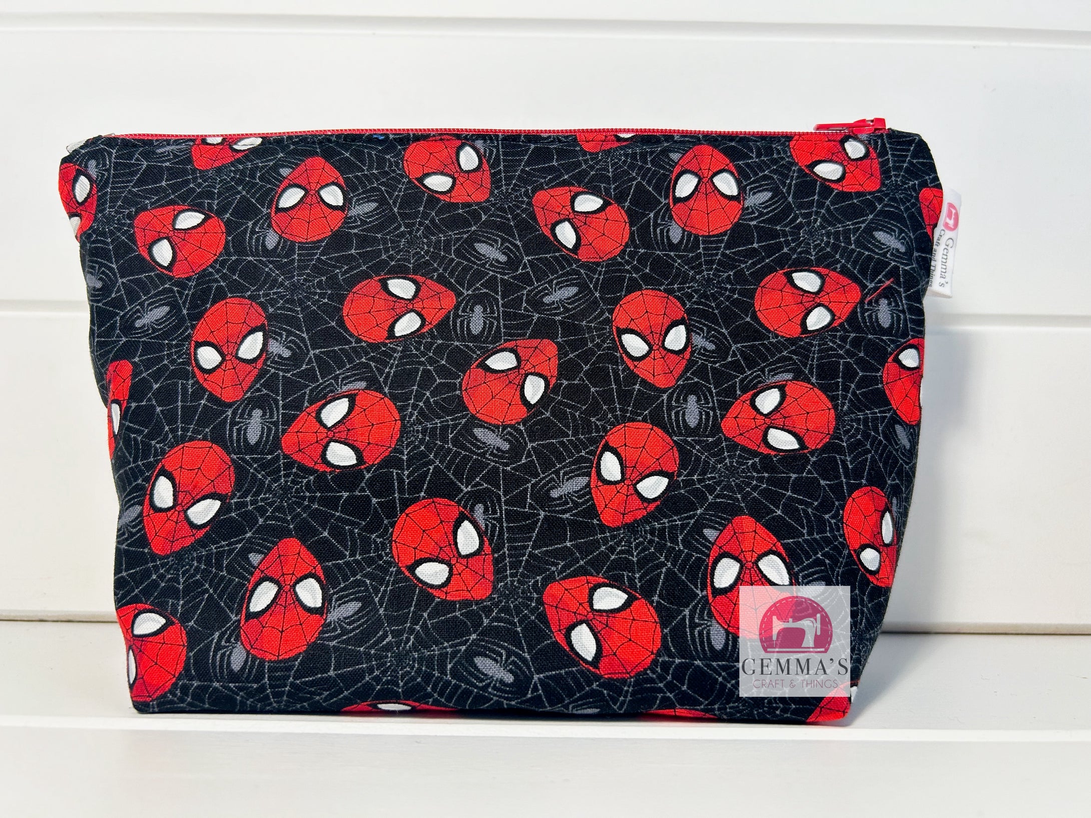 Black Web Spider Zip Up Pouch