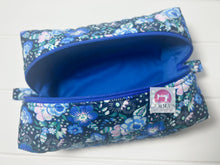 Load image into Gallery viewer, Navy Floral Quilted Pouch
