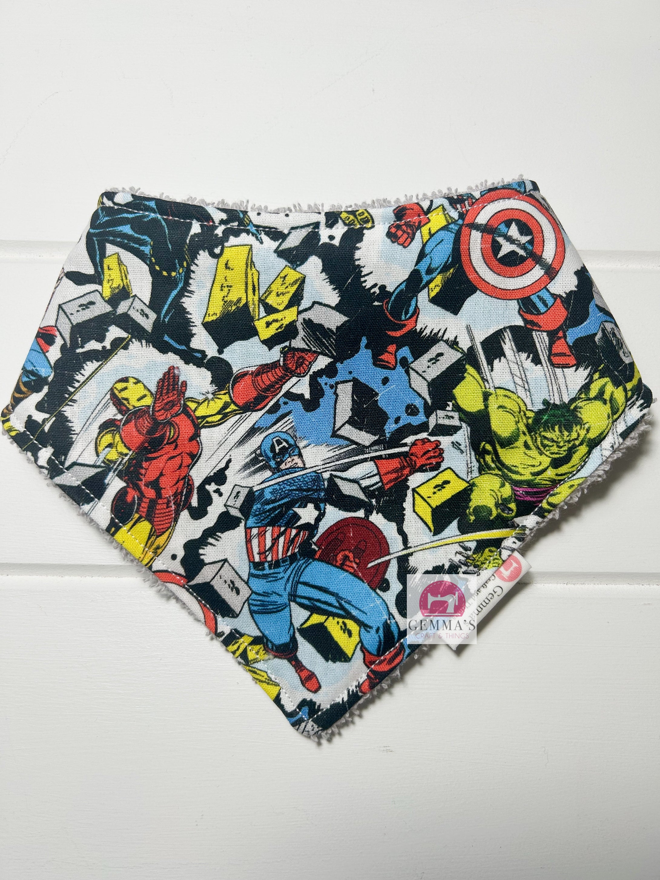 Fighting Superhero Bandanna Bib