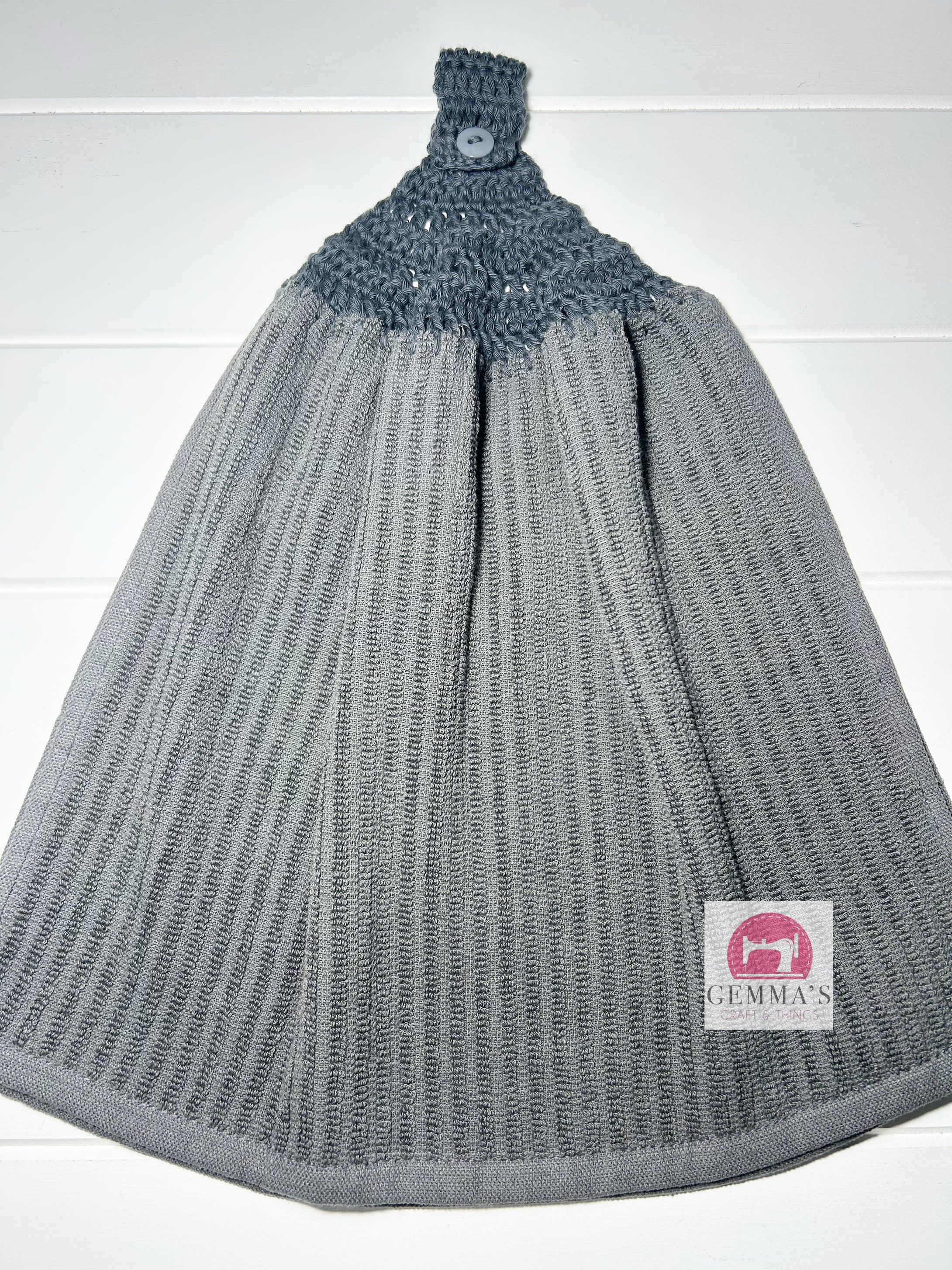 Grey Stripe Textured Tea Towel