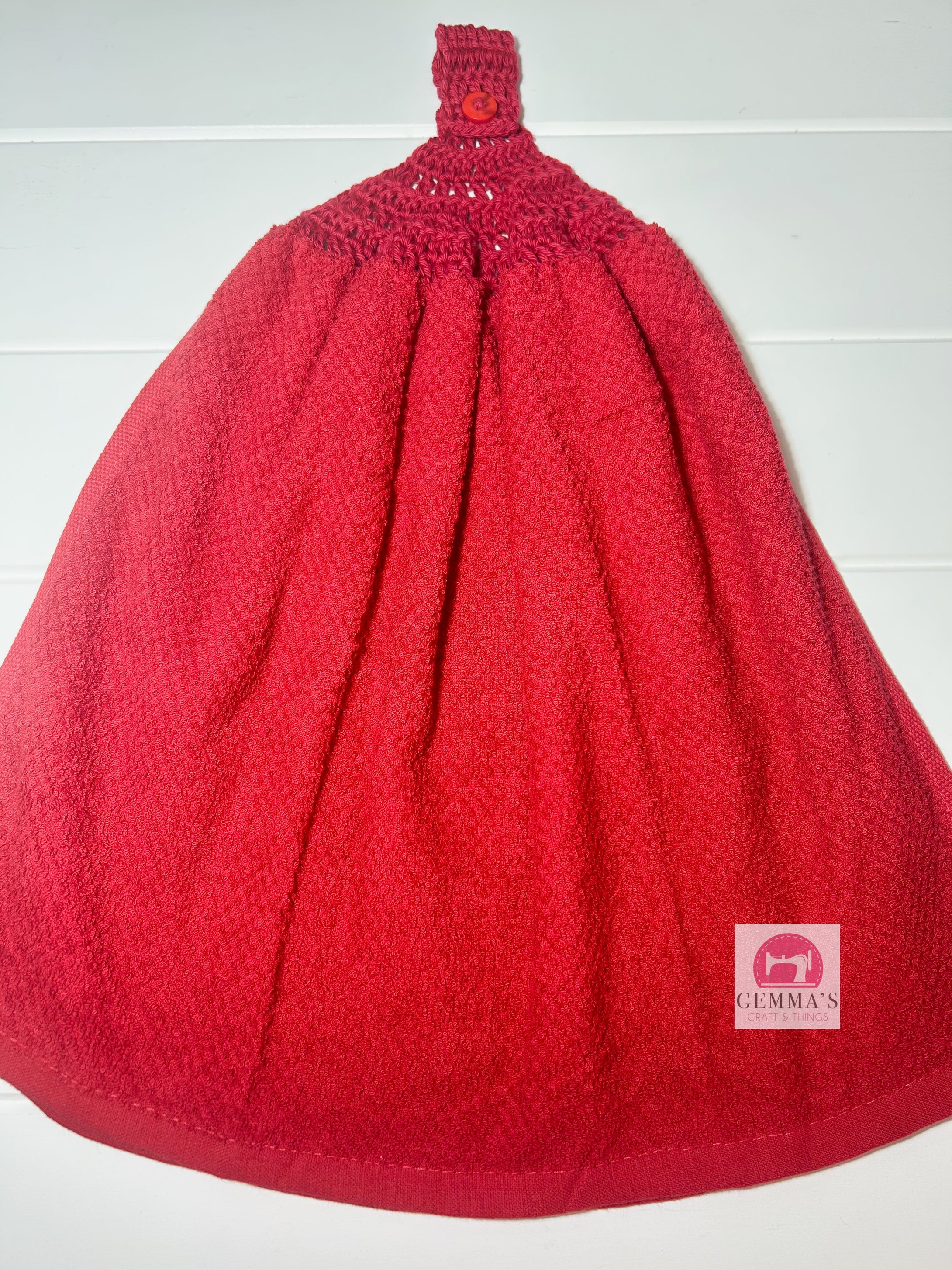 Red Textured Tea Towel