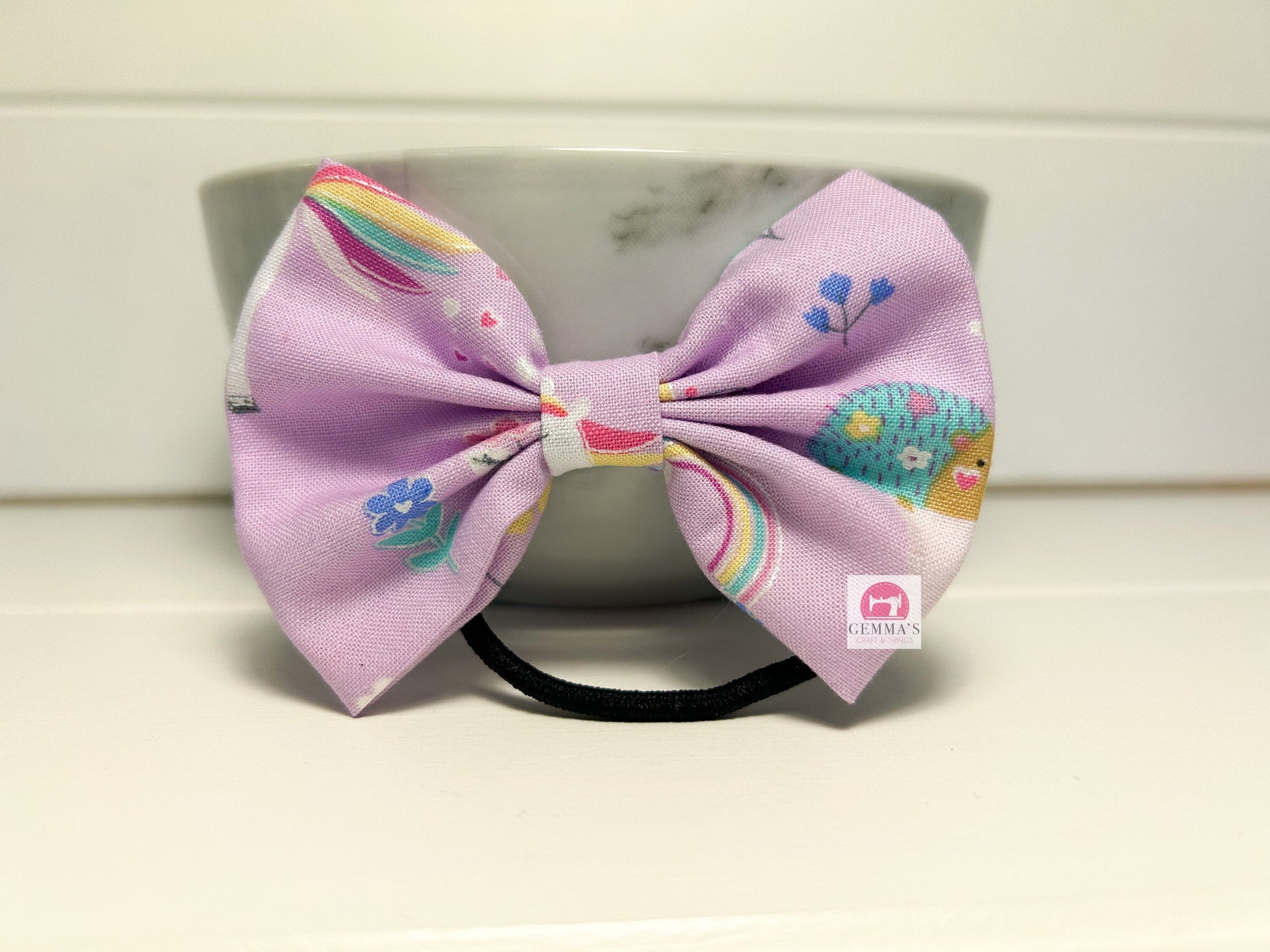 Purple Unicorn Large Bow