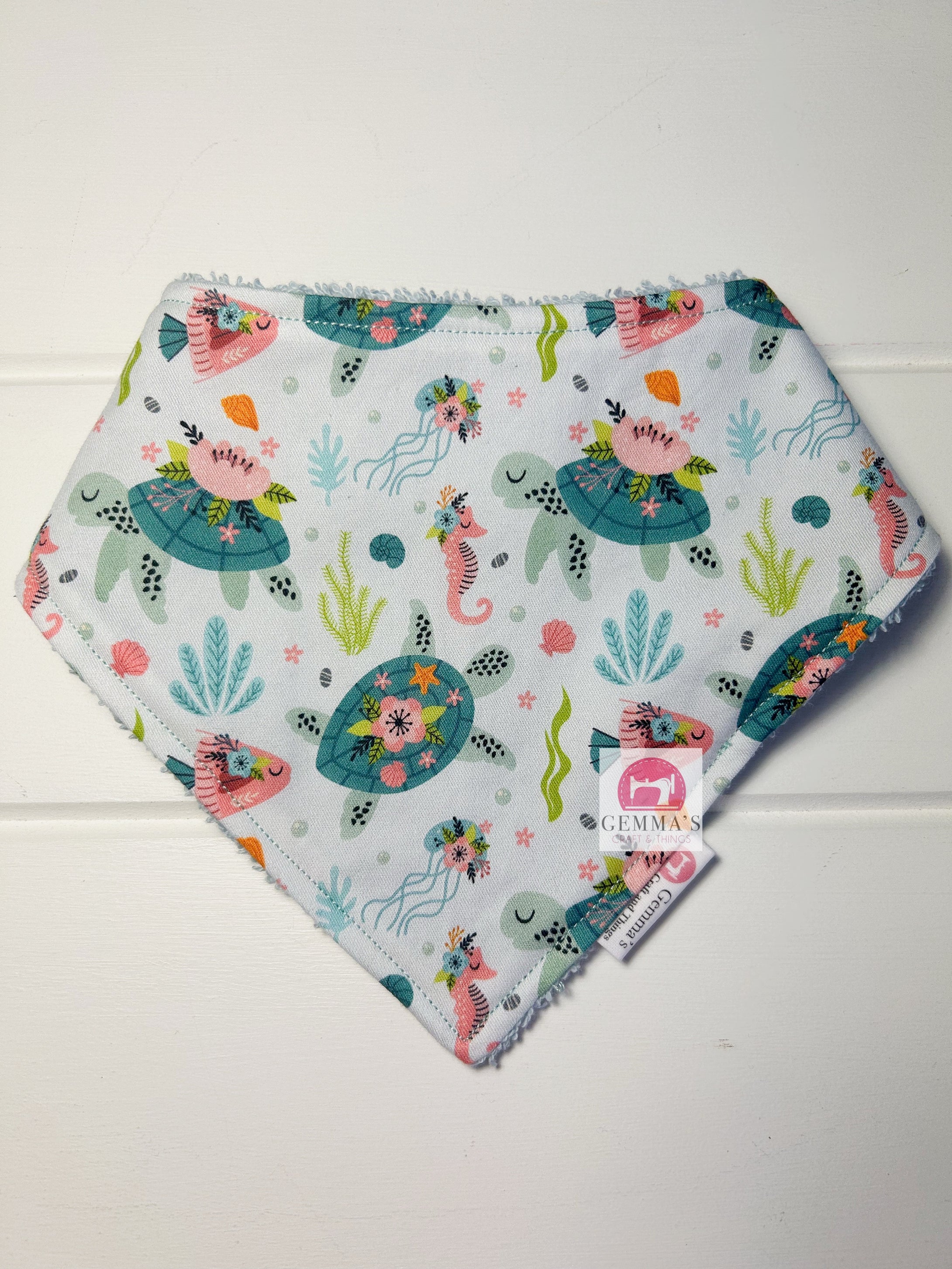 Mint Turtle Bandanna Bib