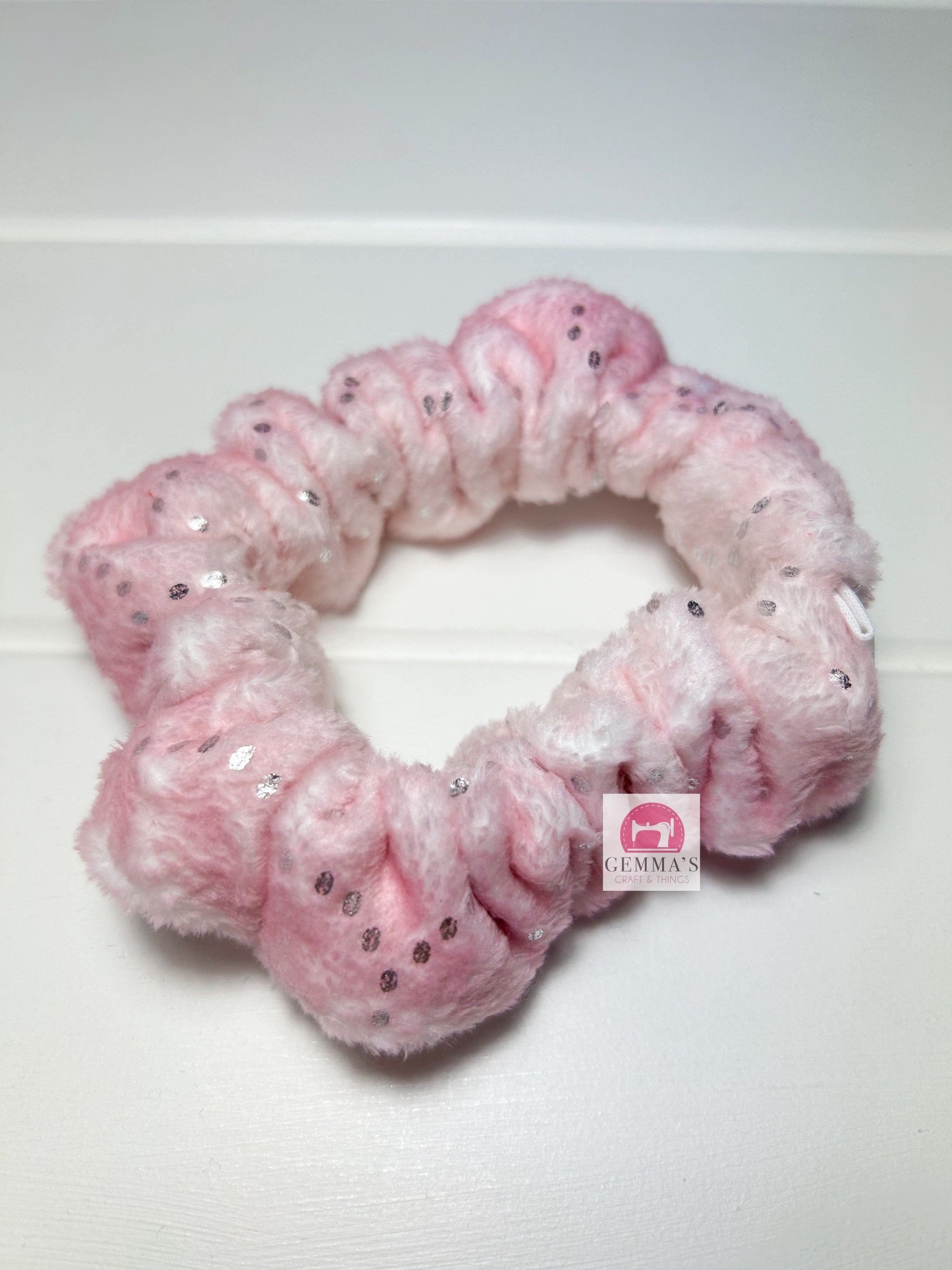 Pink Mermaid Minky Scrunchie