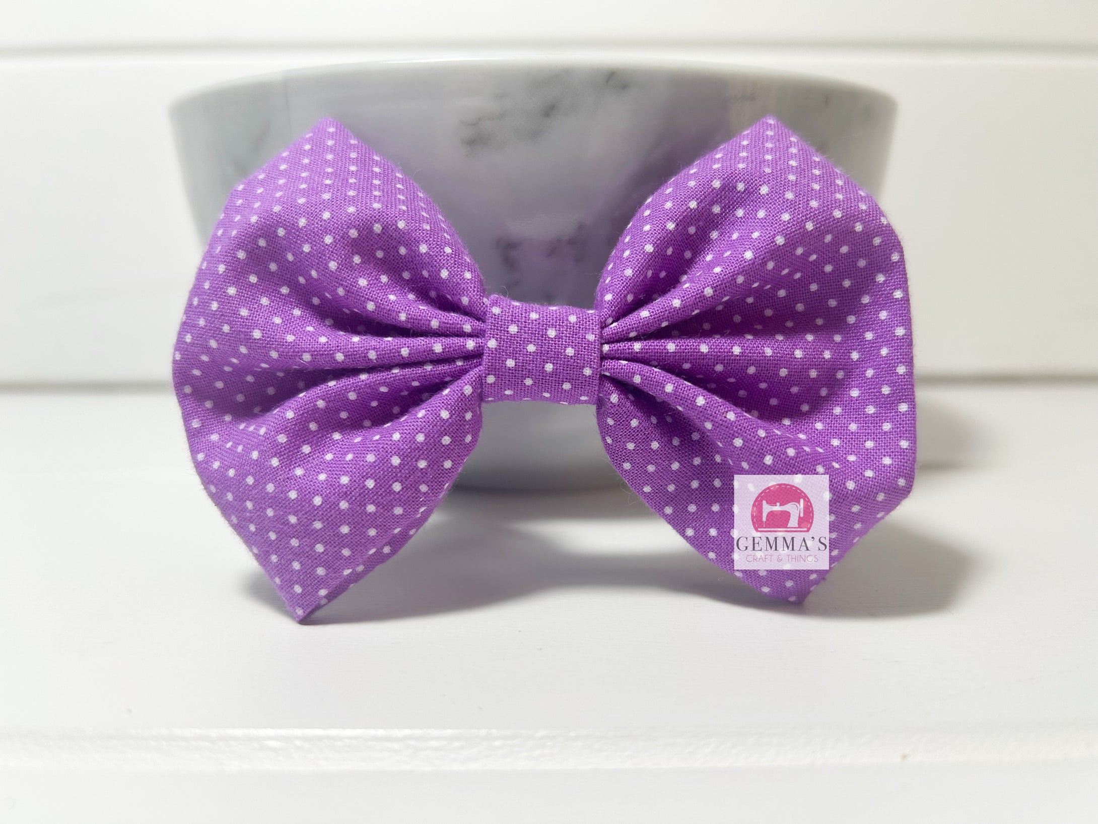 Purple Polka Dot Large Bow