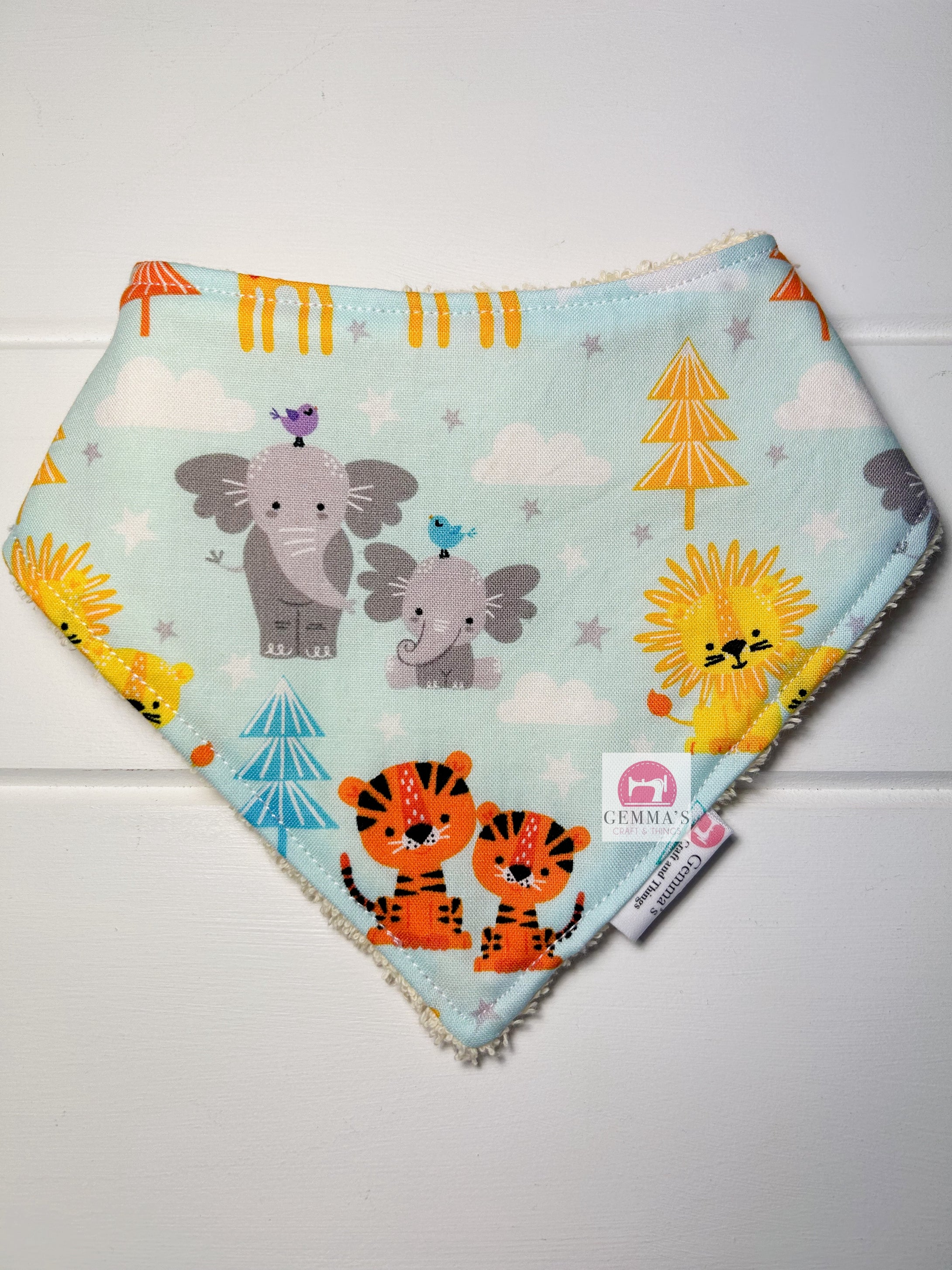 Pale Blue Giraffe Bandanna Bib