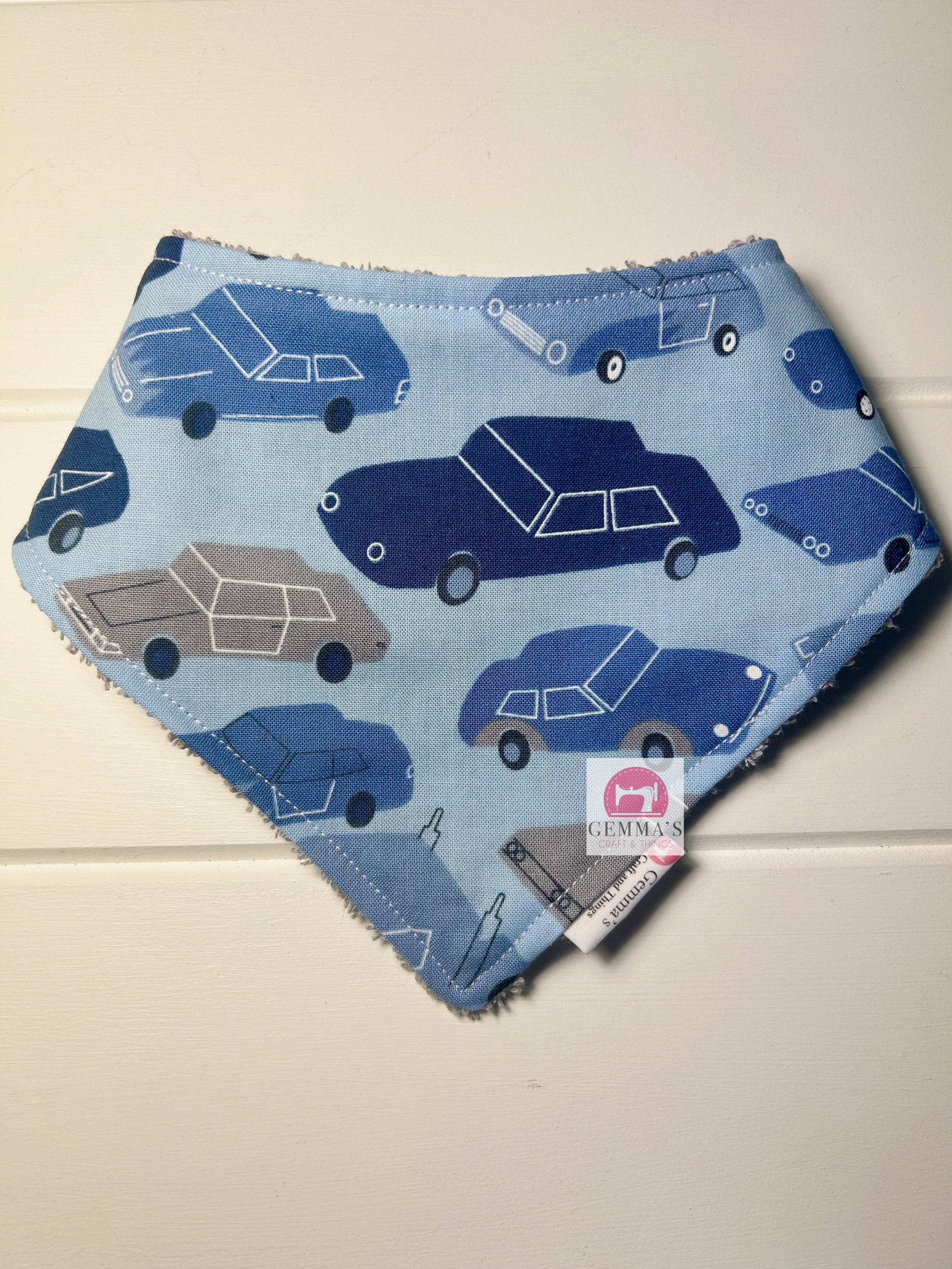 Blue Car Bandanna Bib