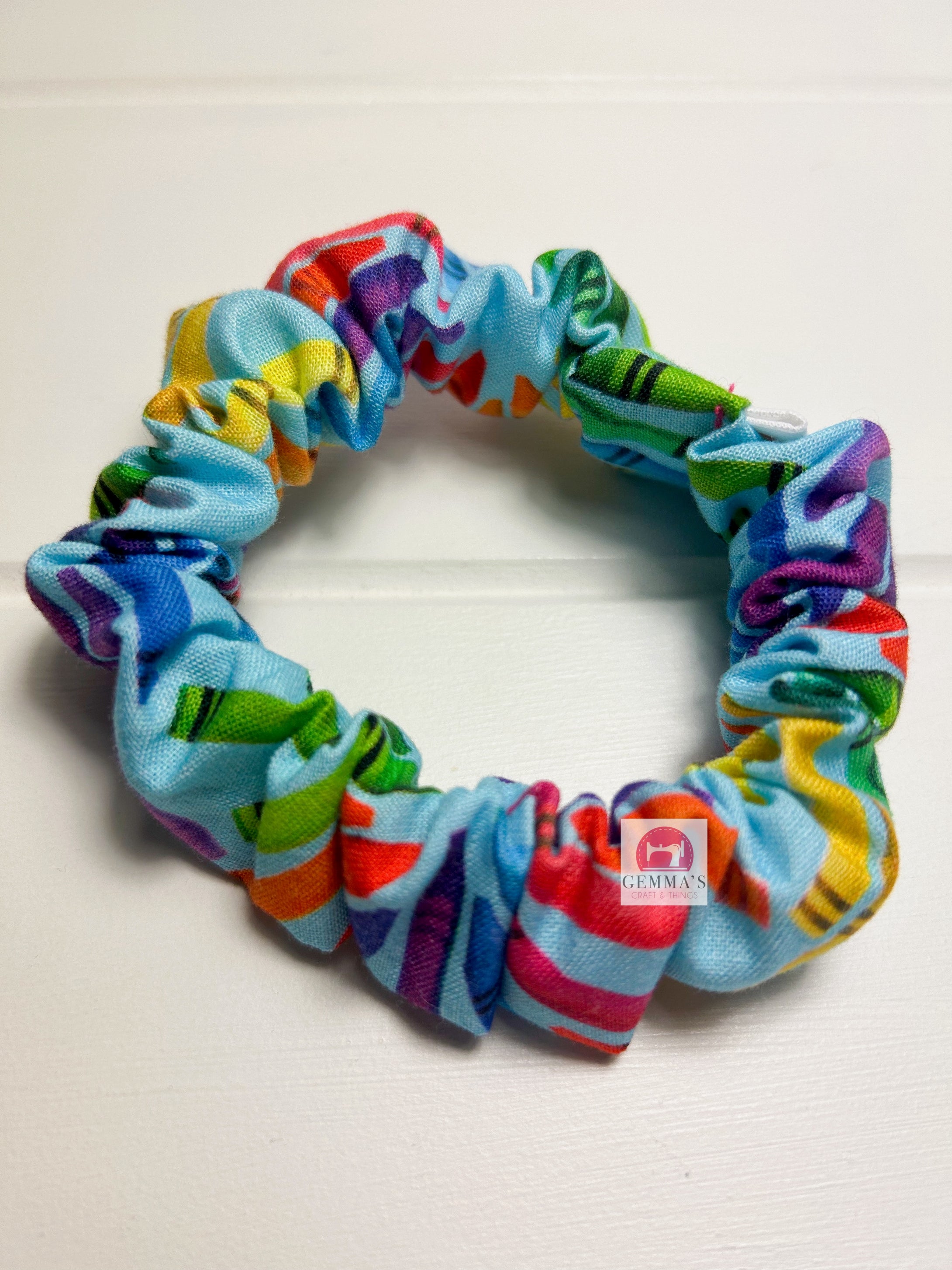 Blue Crayon Scrunchie