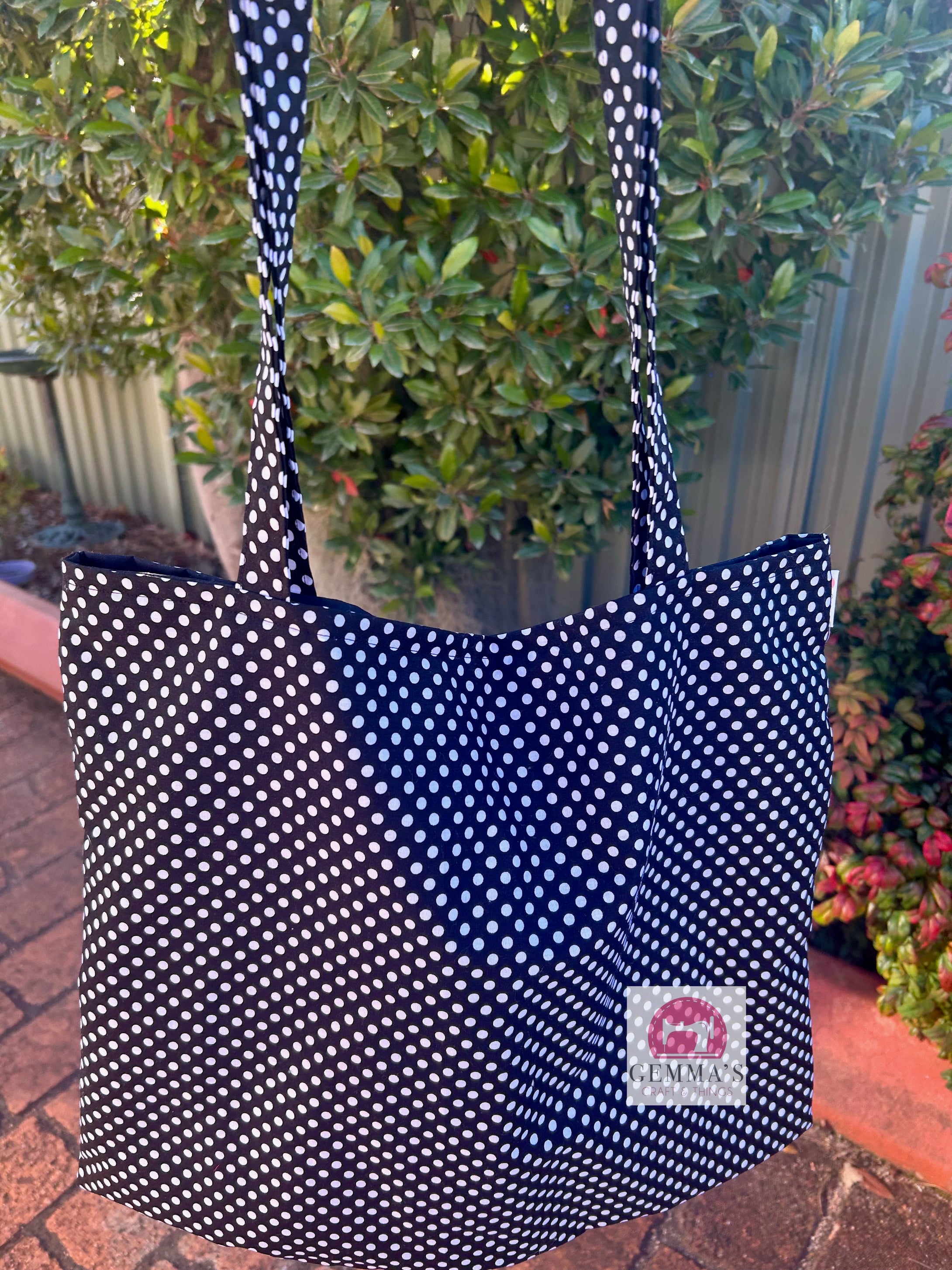 Black Polka Dot Shopping Bag