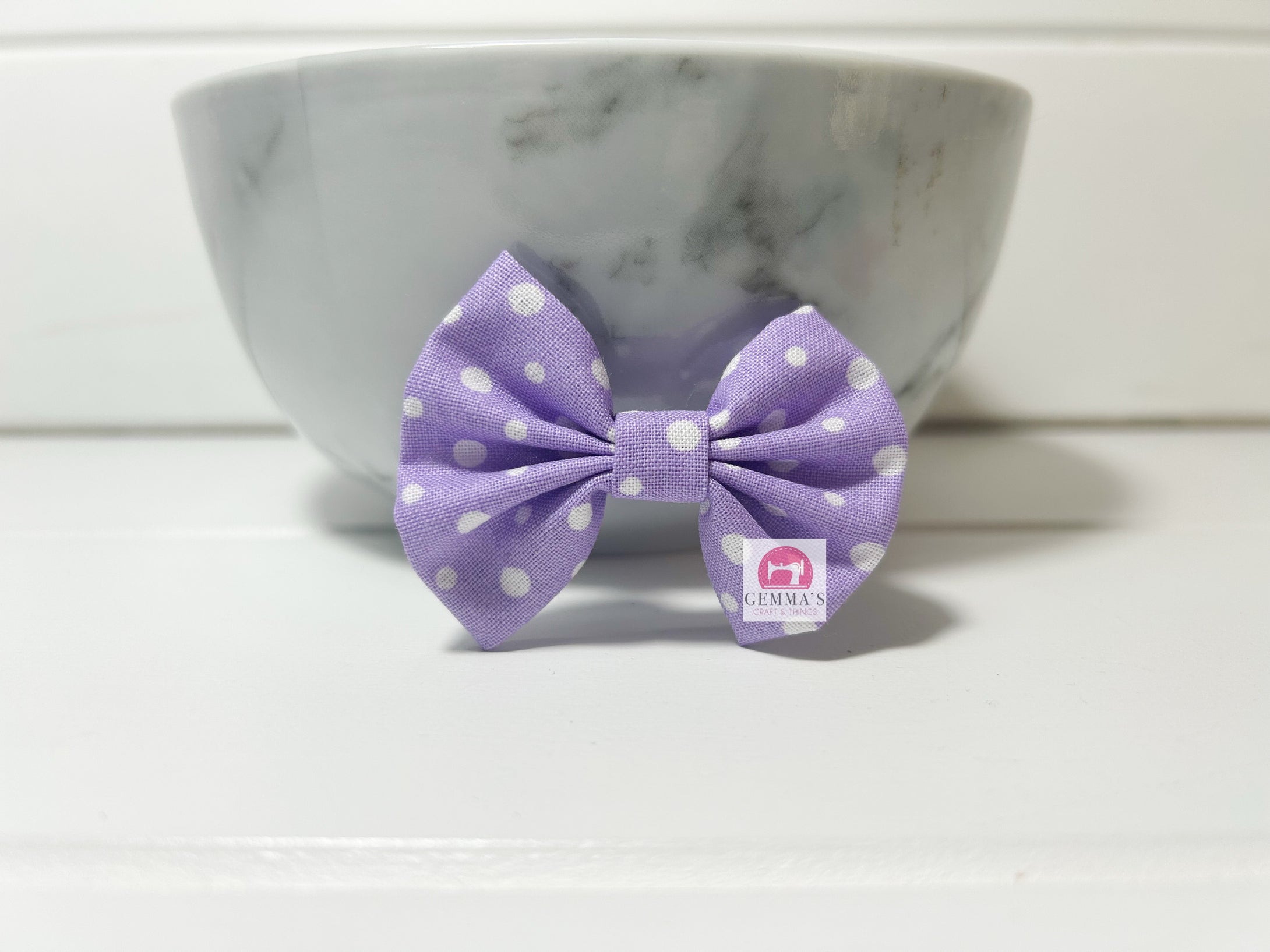 Light Purple Polka Dot Small Bow