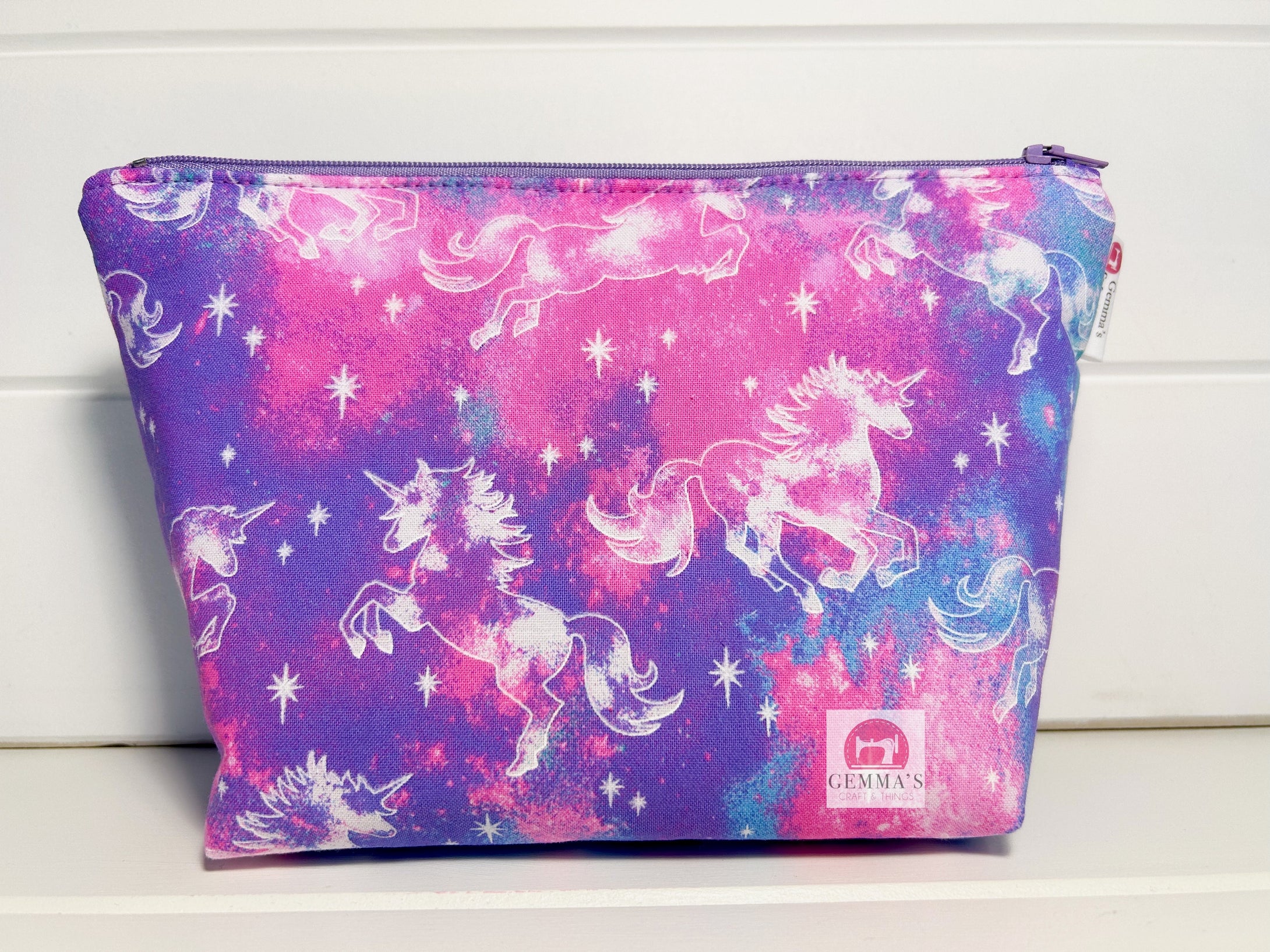 Purple Unicorn Zip Up Pouch