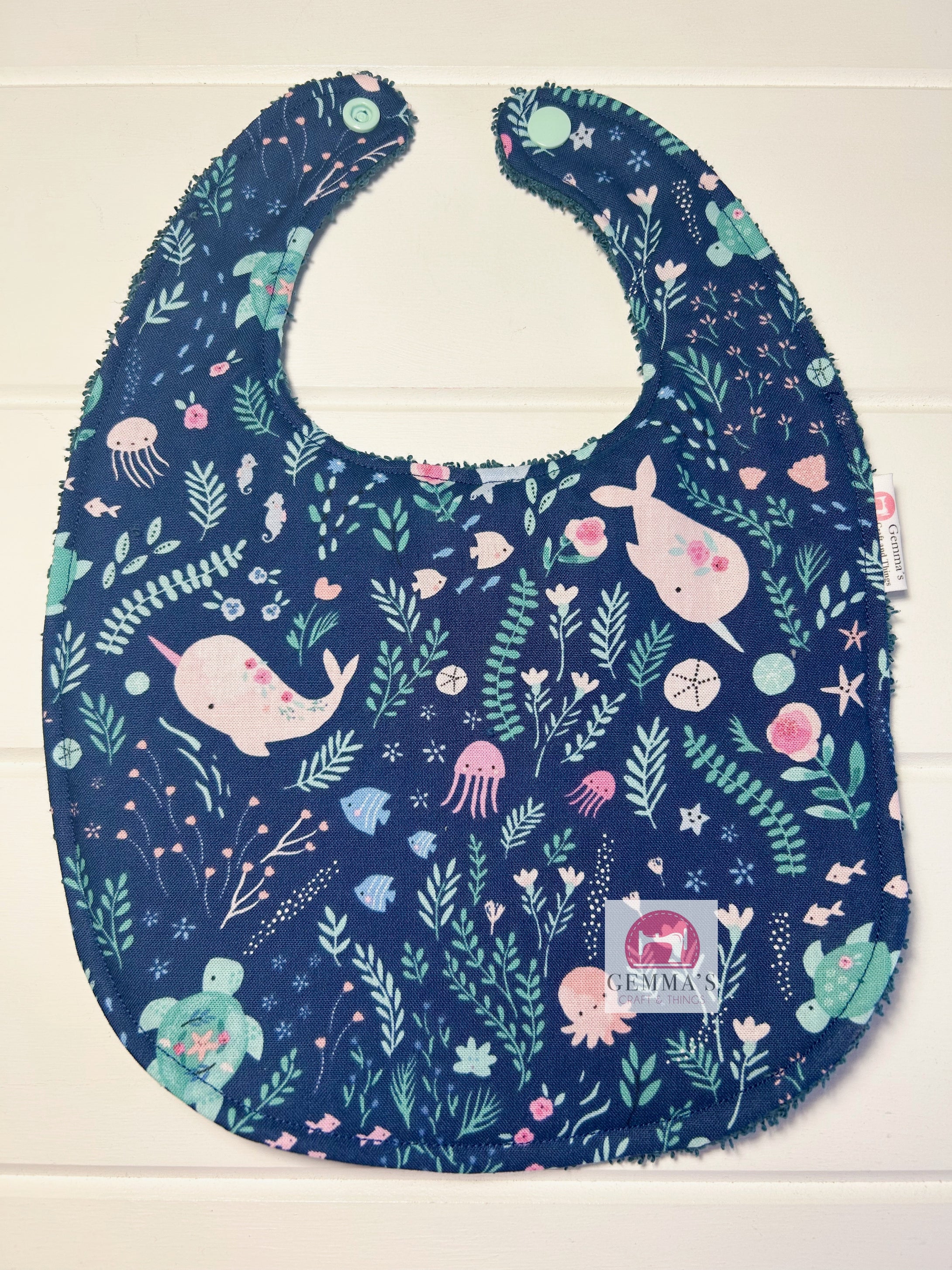 Pink Nautical Feeding Bib