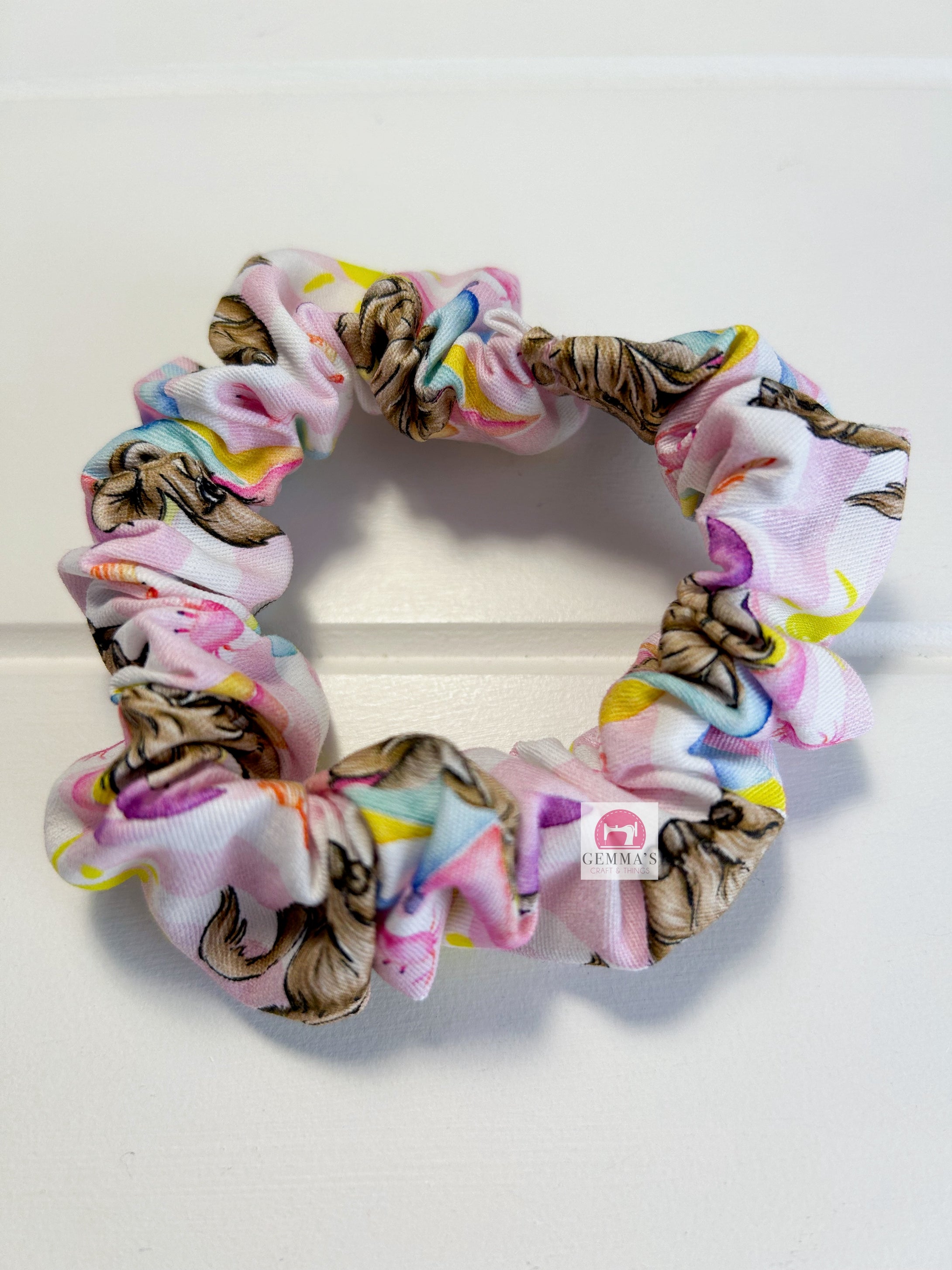 Beach Highland Cow Scrunchie