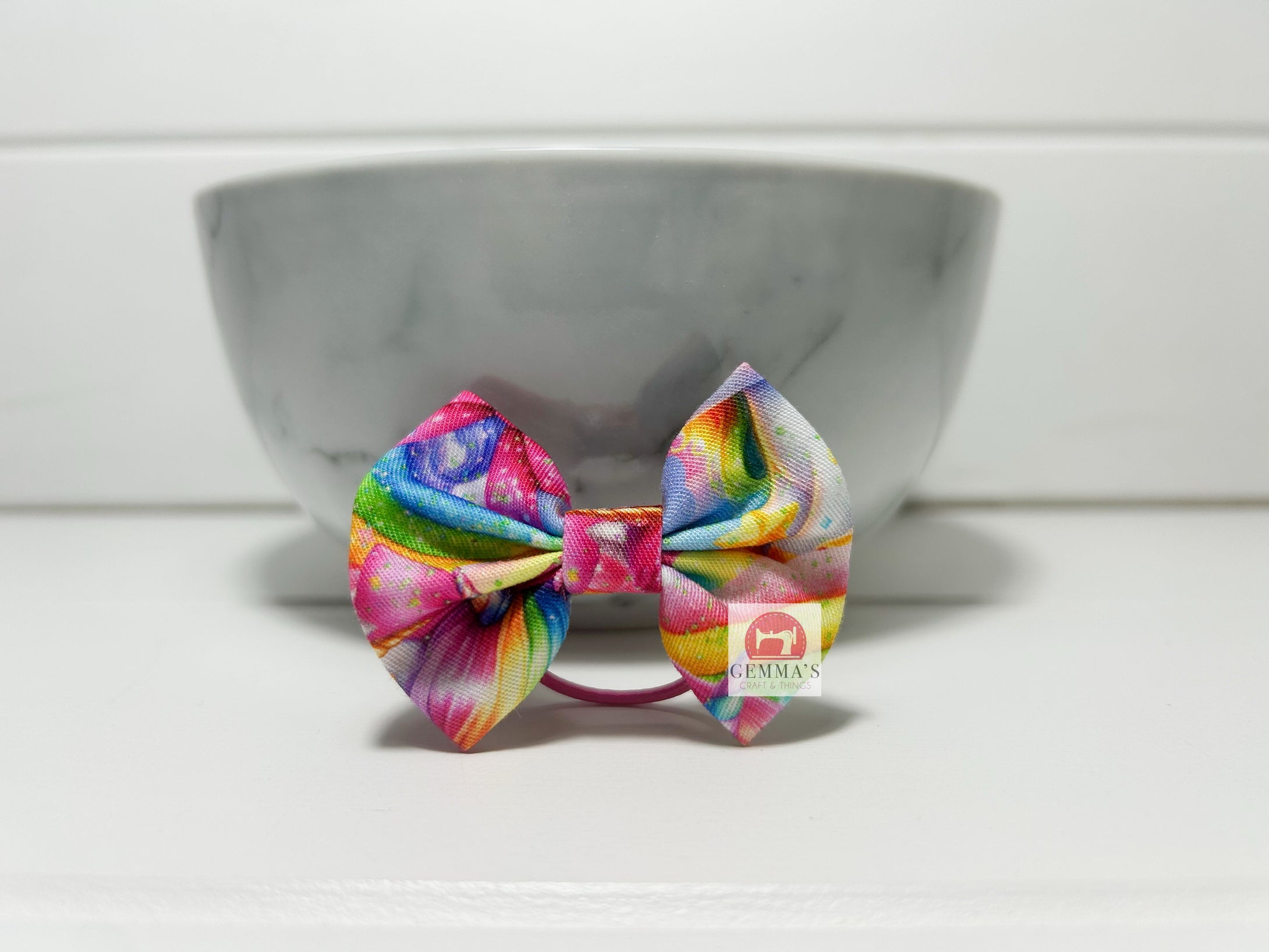 Rainbow Unicorn Small Bow