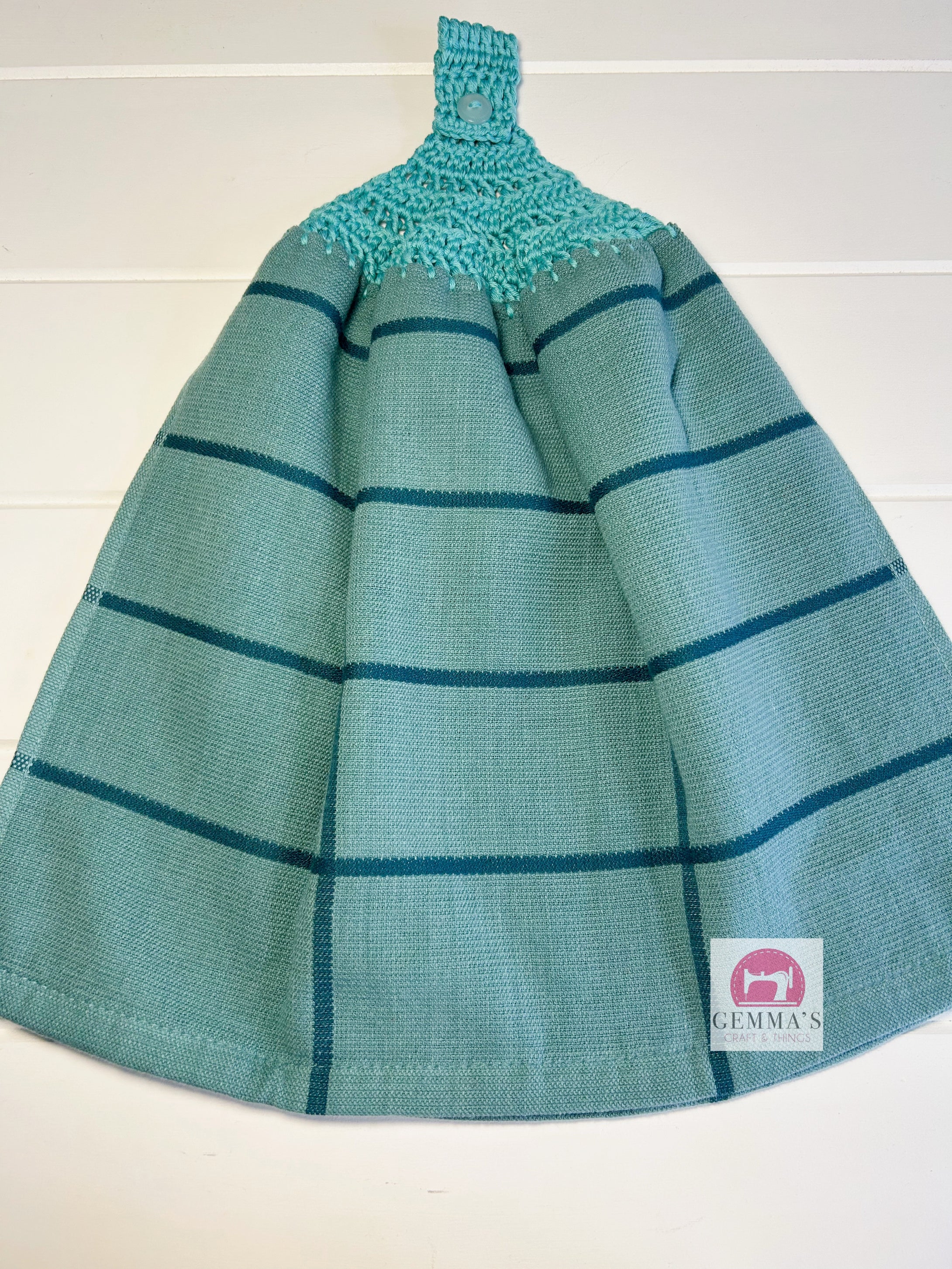 Aqua Stripe Tea Towel