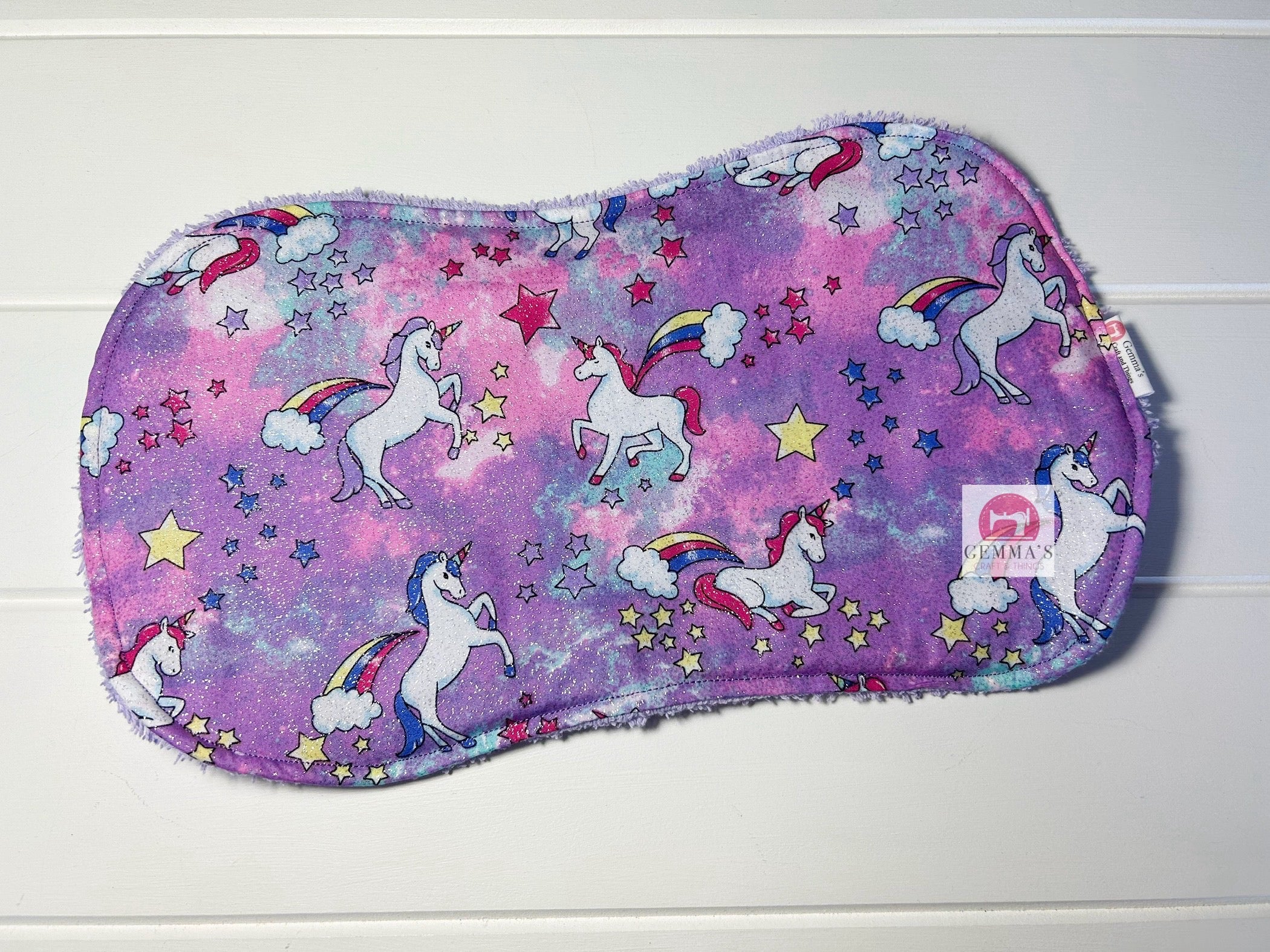 Sparkly Unicorn Burp Cloth