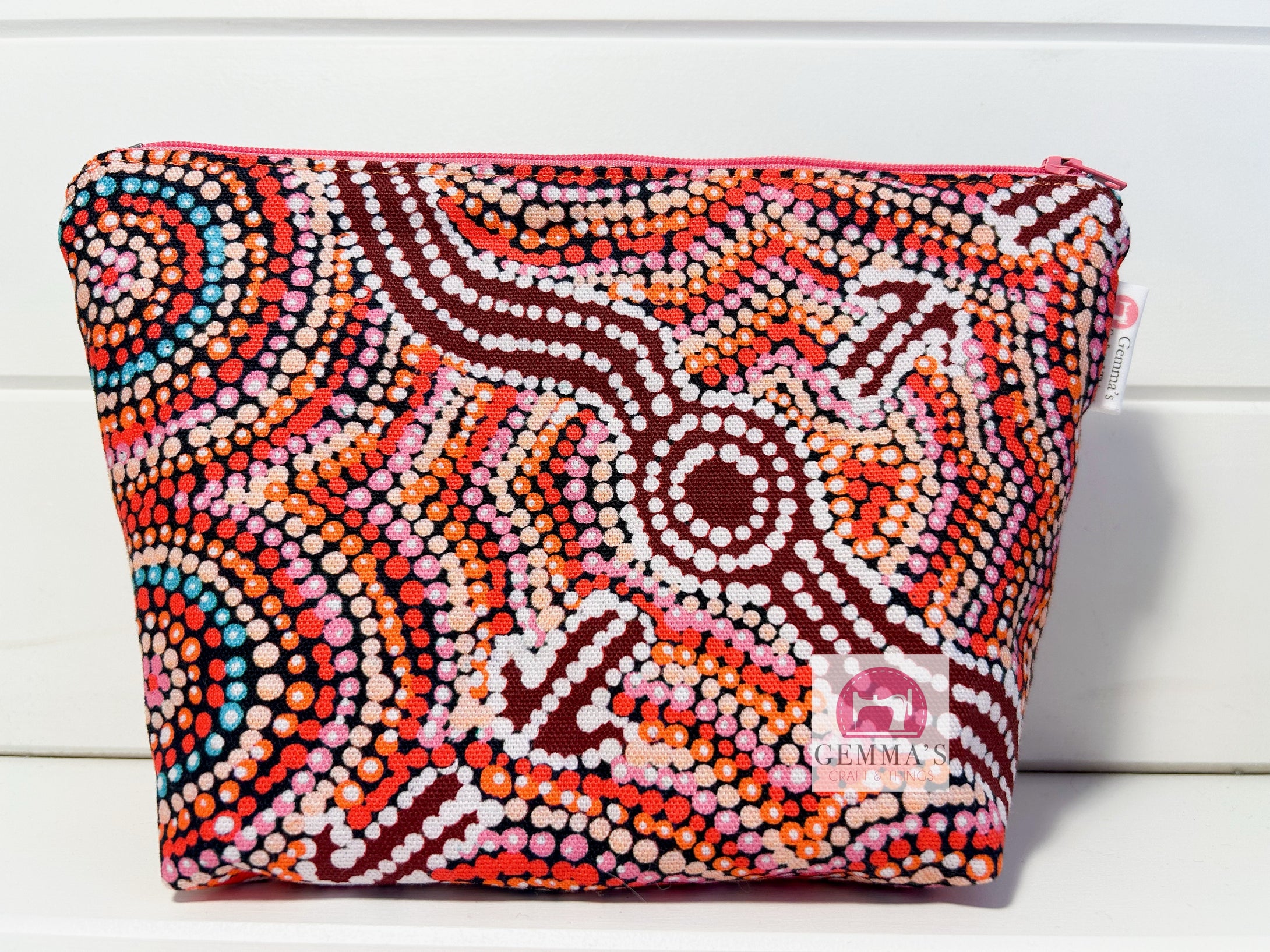 Orange Aboriginal Zip Up Pouch