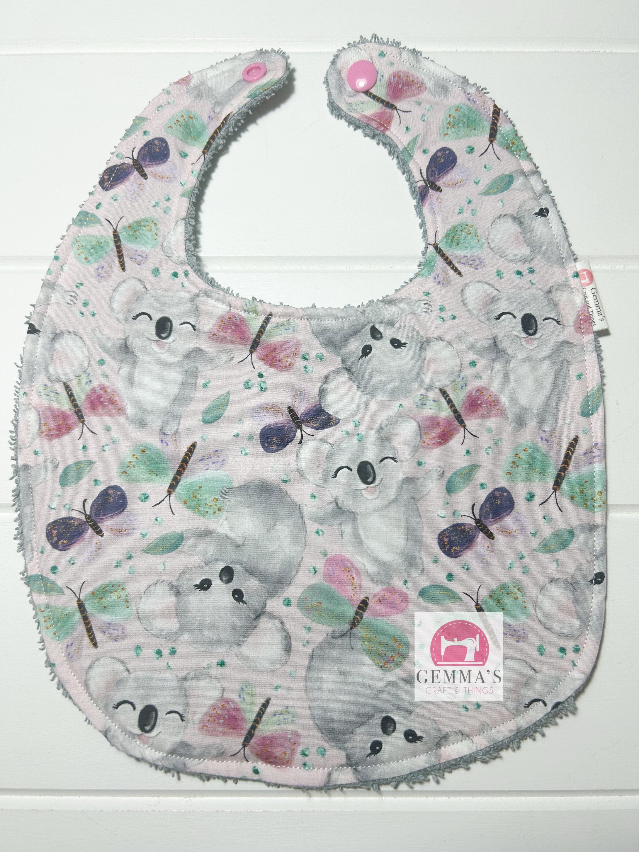 Pink Koala Feeding Bib